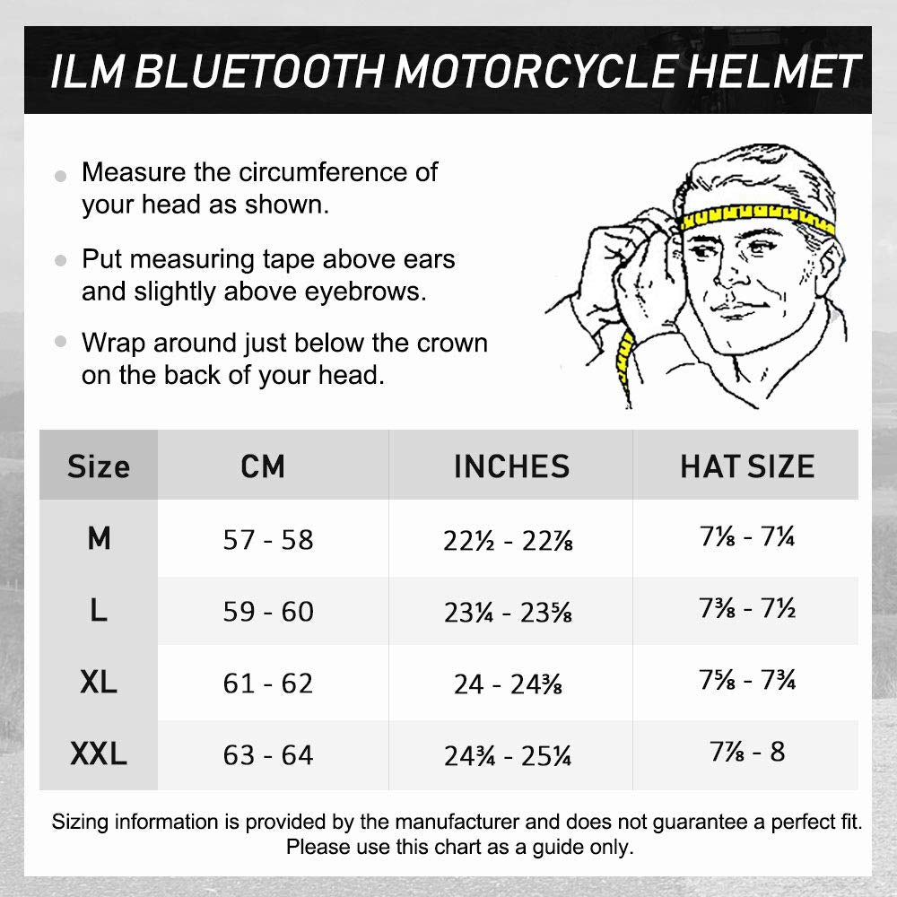 Ilm Bluetooth Motorcycle Helmet Modular Flip Up Full Face Dual Visor Mp3 Intercom Fm Radio Dot Model 902Bt(Bright Red, X-Large)