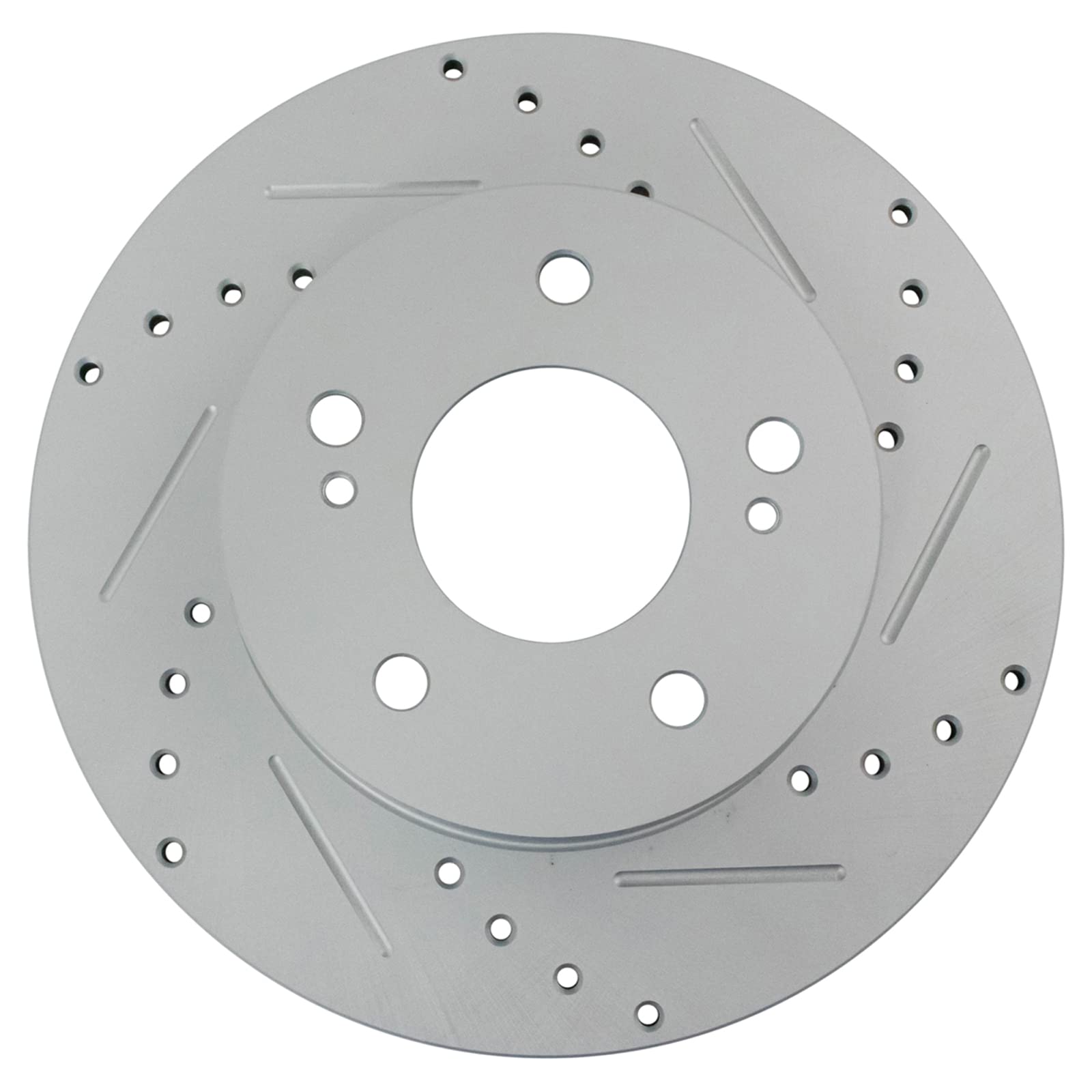 Trq Rear Performance Brake Rotors Set Premium G-Coated Cross Drilled & Slotted Compatible With 1996-2001 Infiniti I30 2002-2004