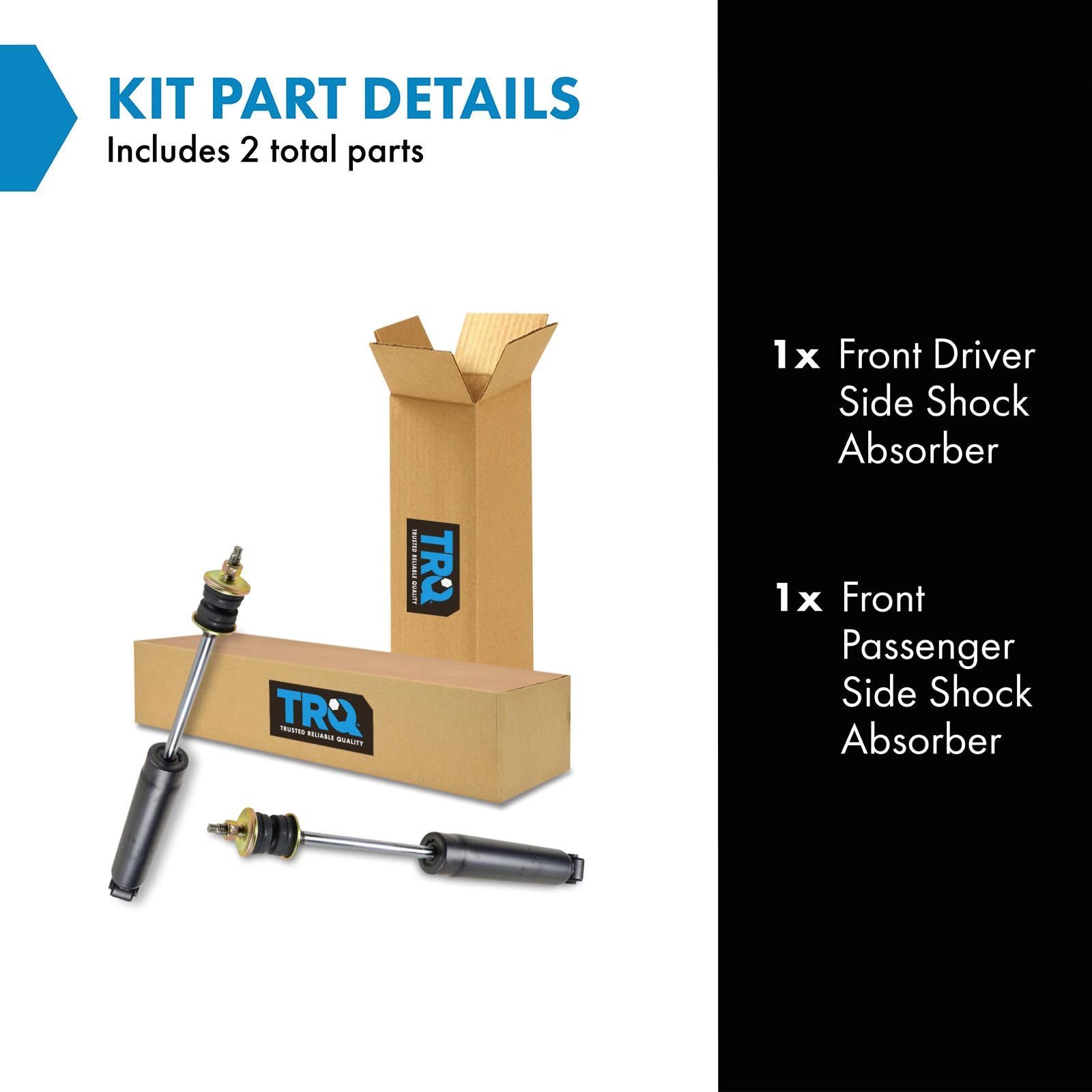 Trq Front Shock Absorber Set Compatible With 1997-2004 Dodge Dakota 1998-2003 Durango 1980-1996 Ford Bronco 1984-1989 Bronco Ii