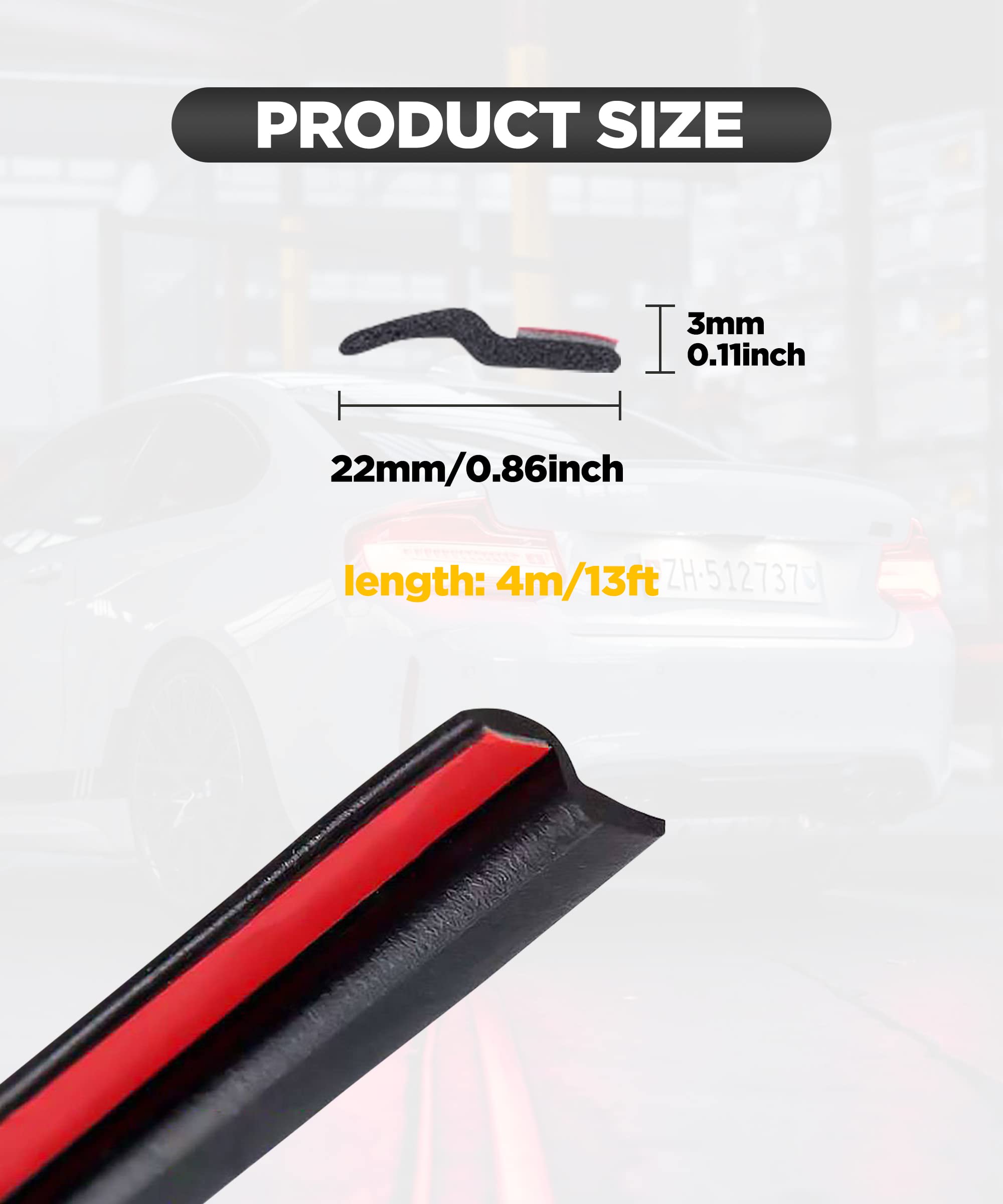 Yakefly Z Shape Automotive Windshield Rubber Seal,13Ft Car Windshield Window Door Weather Seal,Self Adhesive Windshield Rubber S
