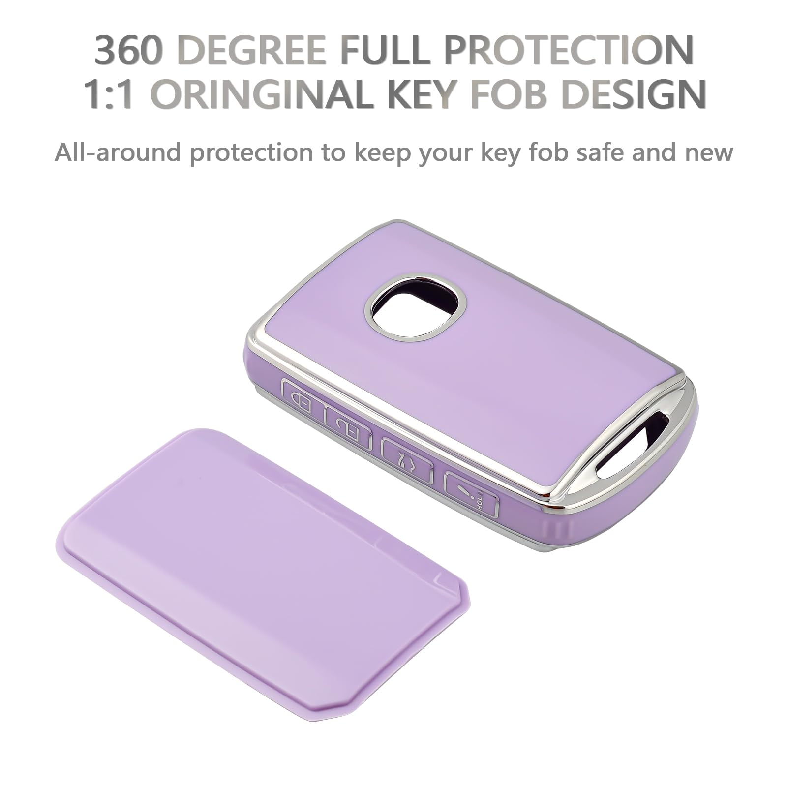 OFFCURVE Key Fob Cover with Keychain for Mazda, Special Car Key Case Compatible with 2019 2020 2021 2022 Mazda 6 3 Hatchback CX3