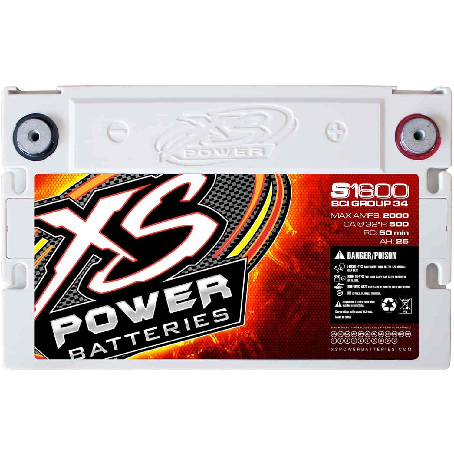 Xs Power S1600 Lightweight 16 Volt Agm Racing Battery