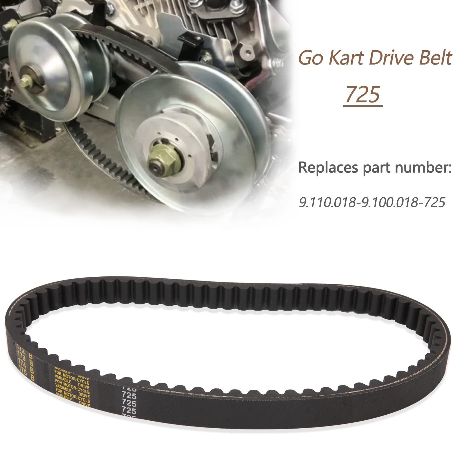Go Kart Drive Belt 725, 30 Series Torque Converter Belt Compatible With Hammerhead 80T Trailmaster Mid Xrx Mud Head Go Kart 6.5Hp Engine 3 Pcs