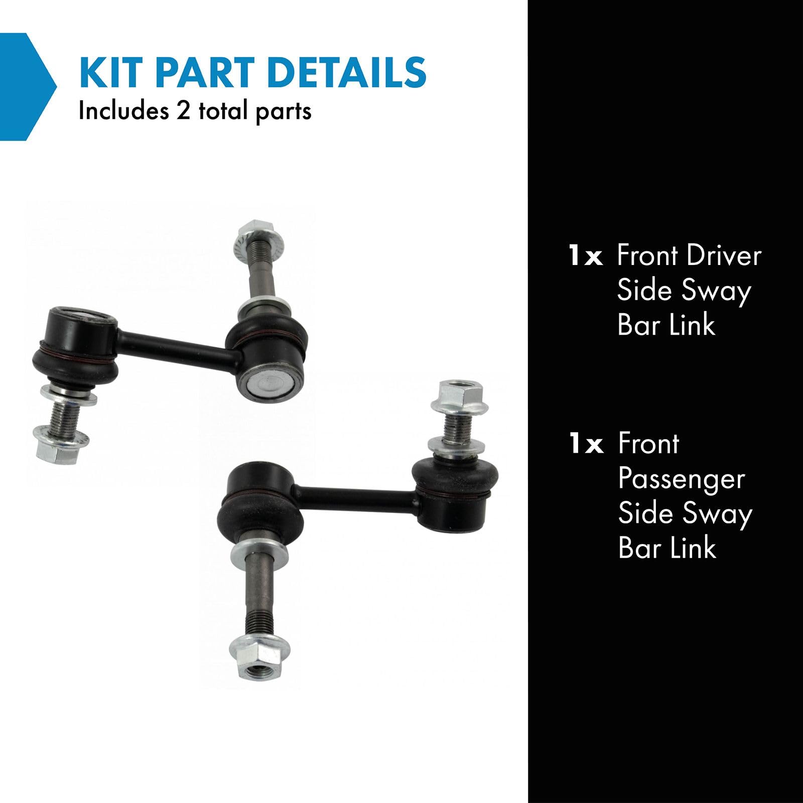 Trq Front Sway Bar Stabilizer Link Set Compatible With 2006 Lexus Gs300 2007-2011 Gs350 2006-2007 Gs430 Gs450H 2008-2011 Gs460 2