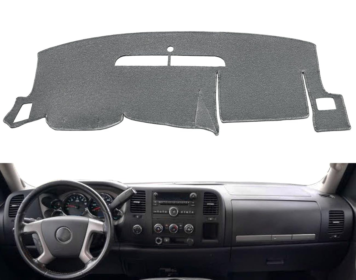 Dash Cover Mat Custom Fit for 07-13 Chevy Chevrolet Silverado 1500 2500HD 3500HD LS/LT/WT, 07-13 GMC Sierra 1500 2500HD 3500HD S