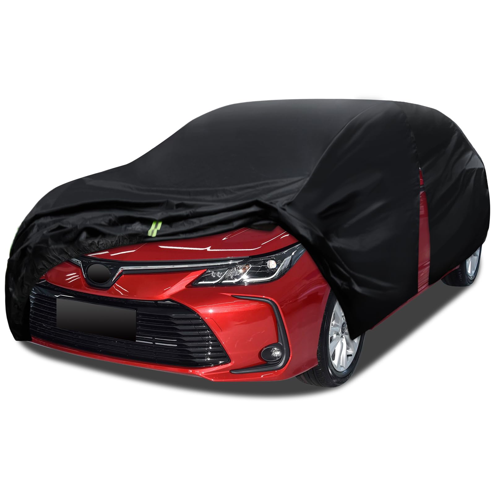6 Layers Car Cover Waterproof All Weather For Automobiles, Size A2 With Door Zipper & Cotton Universal Fit For Toyota Corolla, H
