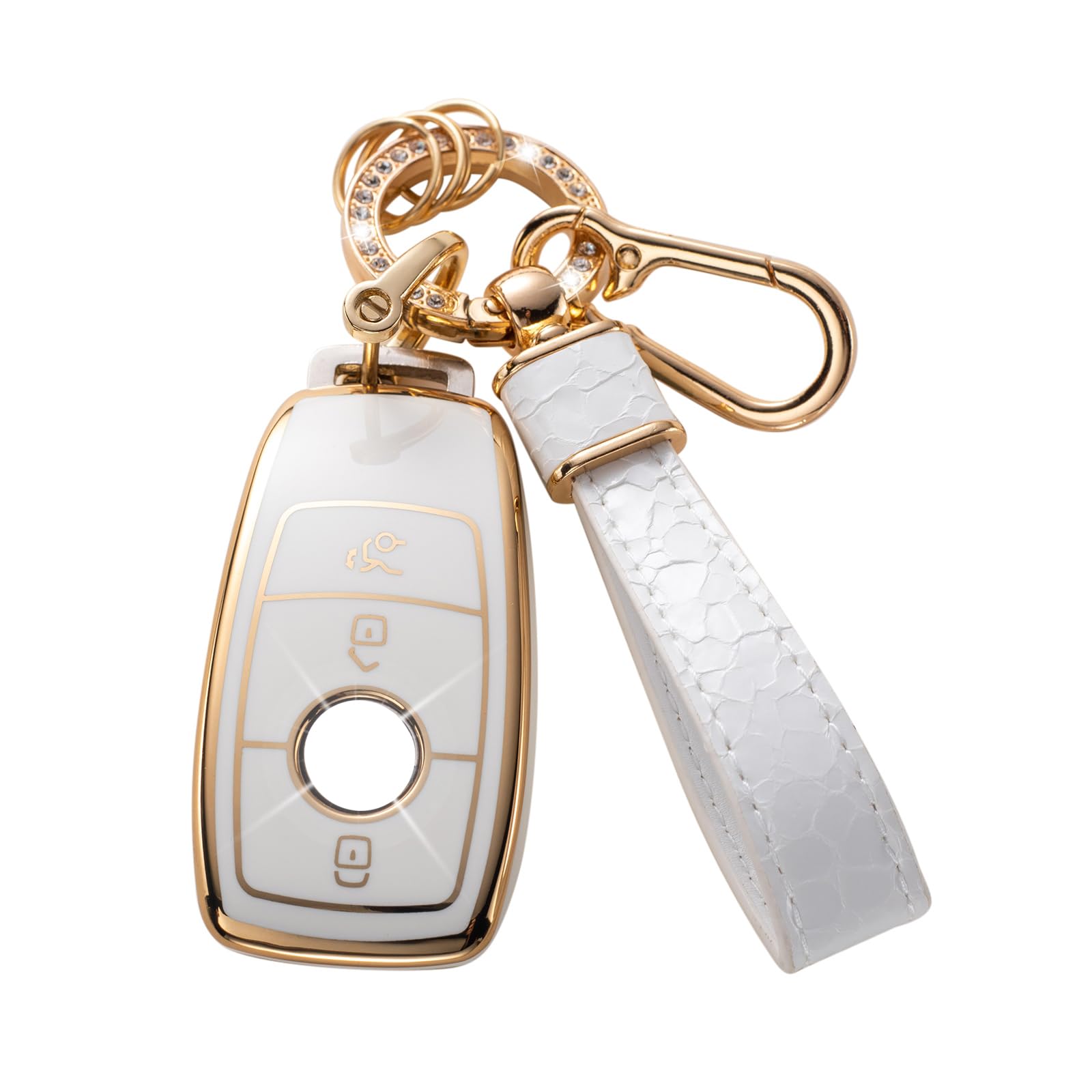 Cacarlike Key Fob Cover For Mercedes-Benz Mb 2017-2021 E/S-Class, 2019-2021 A/C/G-Class & Smart Key Protector