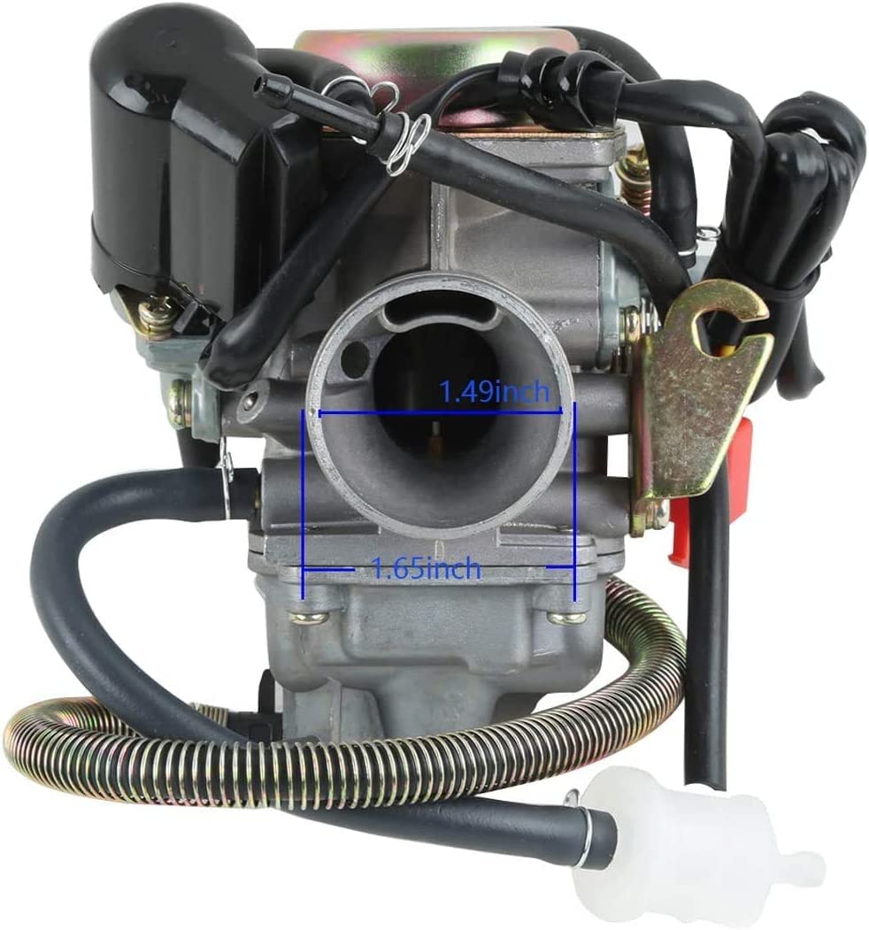 Gy6 150Cc Carburetor For Kazuma Taotao Roketa Sunl Baja Eagle Atv Go Kart Motorcycle Scooter 4 Stroke Gy6 125Cc 150Cc 152Qmi 152Qmj 157Qmi 157Qmj Engine Carb With Electric Choke