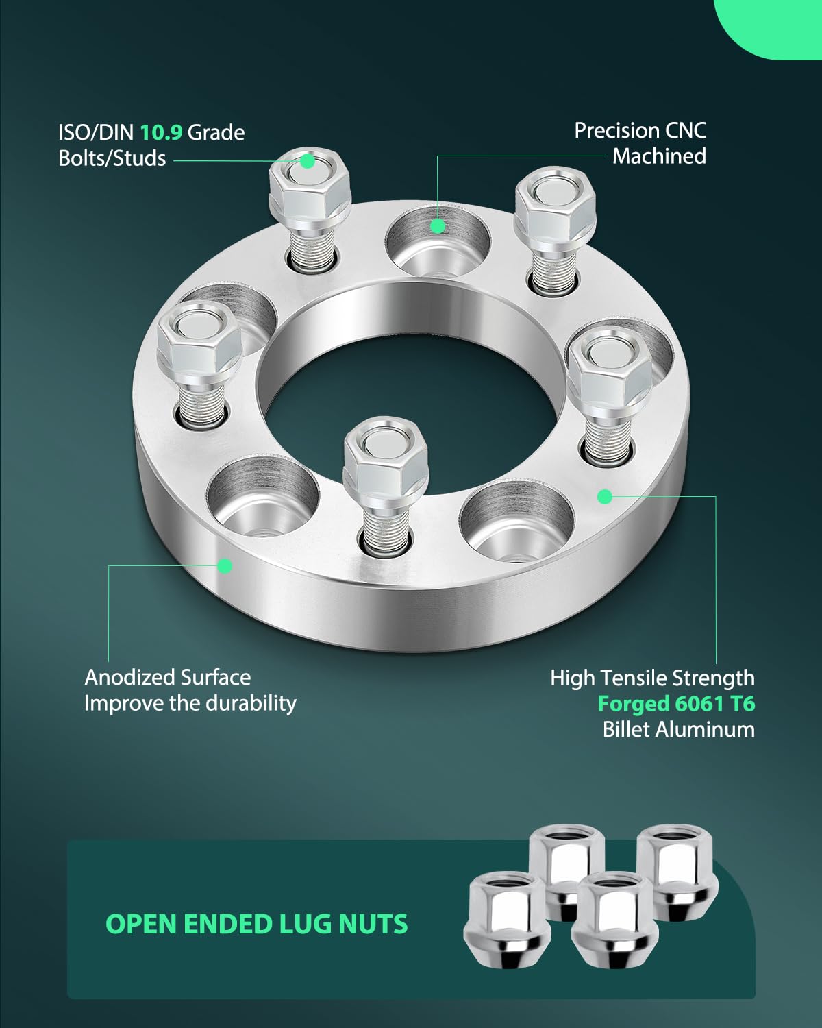 Scitoo 1Inch 5X4.5 Wheel Spacers 5X114.3 5 Lug Center Bore 82.5Mm Studs 12X1.5 Compatible With For Element Wheel Spacers For Acc