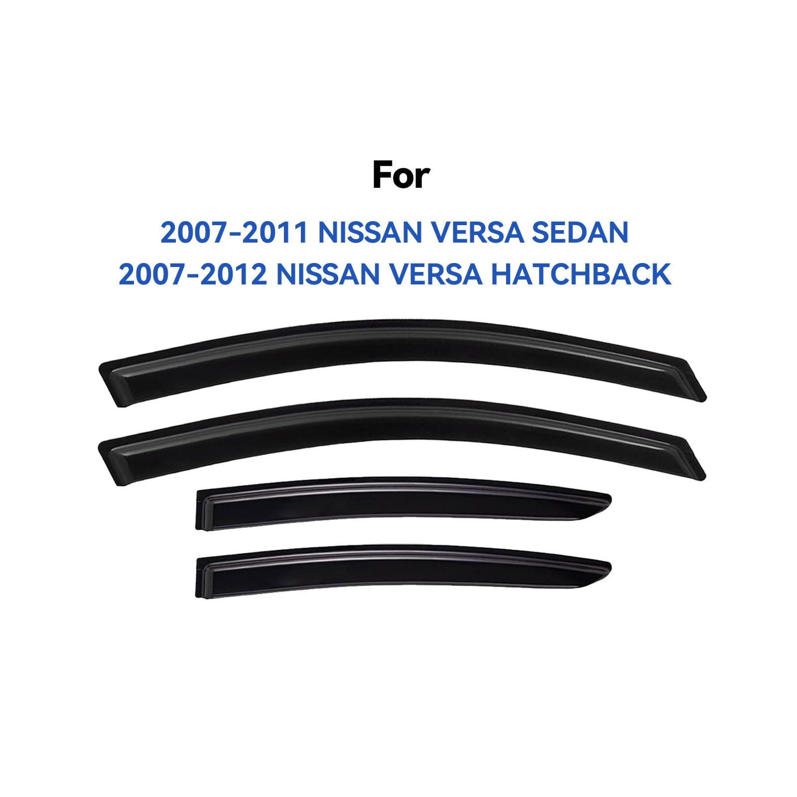 Window Visors Rain Guards Shield for 2007-2012 Nissan Versa Hatchback, Out-Channel Window Vent Wind Deflectors Visors Shades for