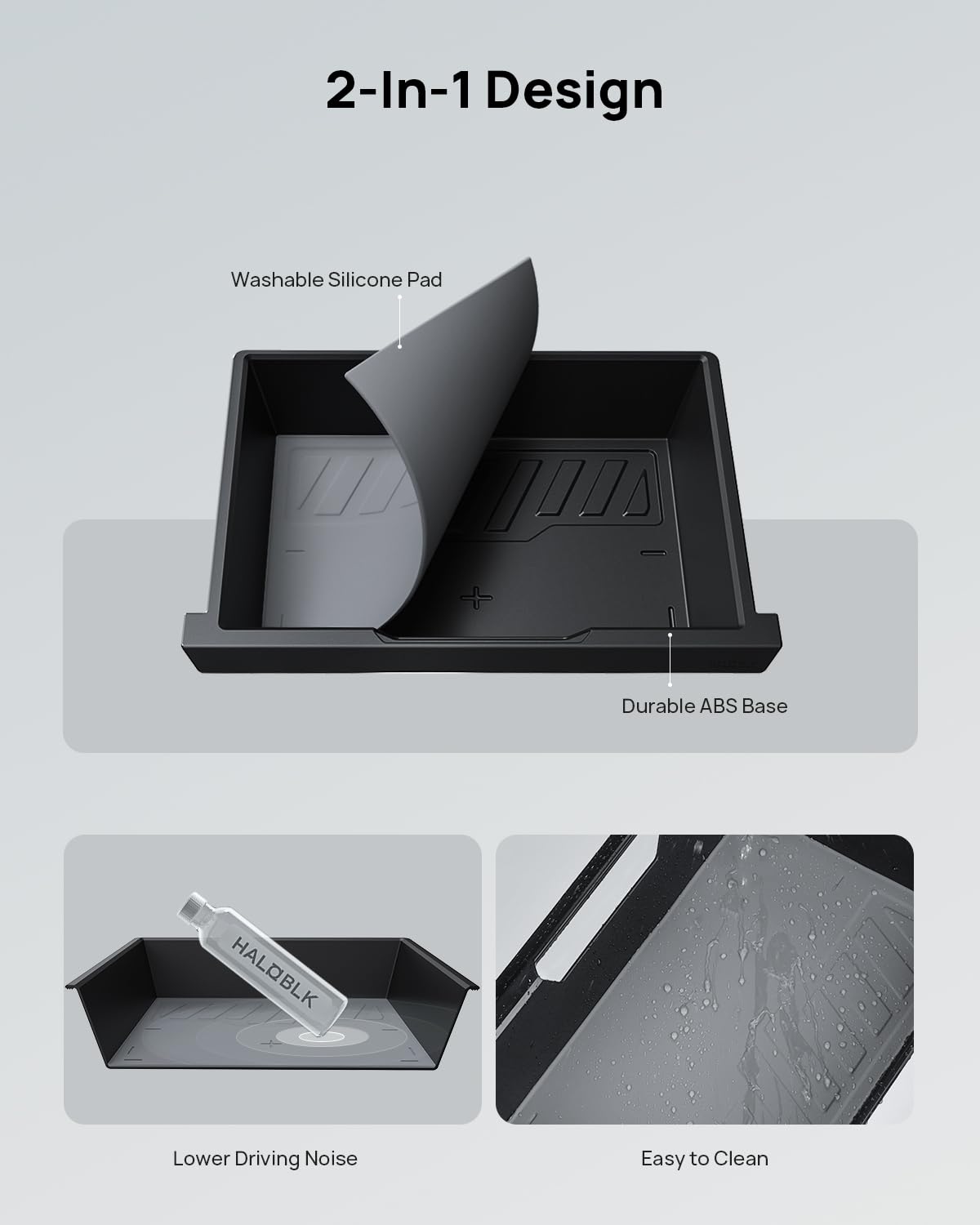 Haloblk 2 Pack Waterproof Model Y Under Seat Storage Box Organizer, Upgraded 2-In-1 Underseat Hidden Tray For Tesla Model Y 2024-2021 [Not Compatible With 2025 New Model Y Refresh]