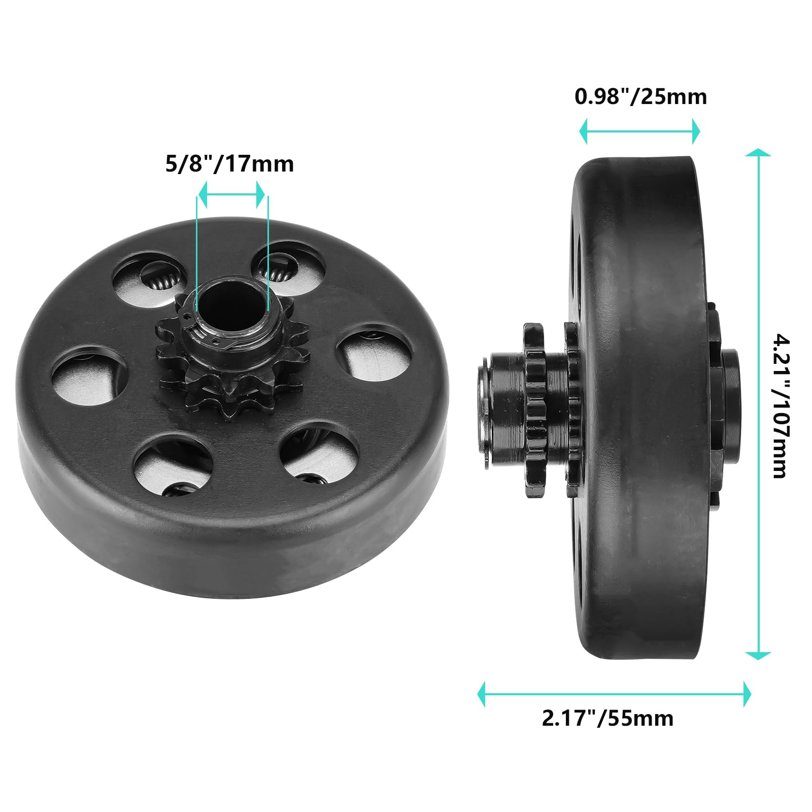 Heavy Duty Go Kart Clutch 5/8'' Bore 11T For #35 Chain, Centrifugal Clutch Fit For Minibike Mini Motorcycles 2.8Hp 97Cc Engines,
