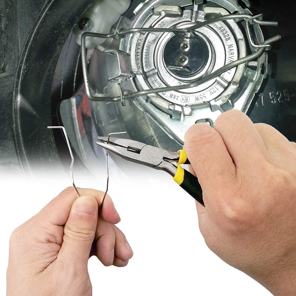 TEANTECH Stainless Steel Bulb Retaining Spring Clips - Universal H1/H3/H4/H7, Silver, 9 PCs