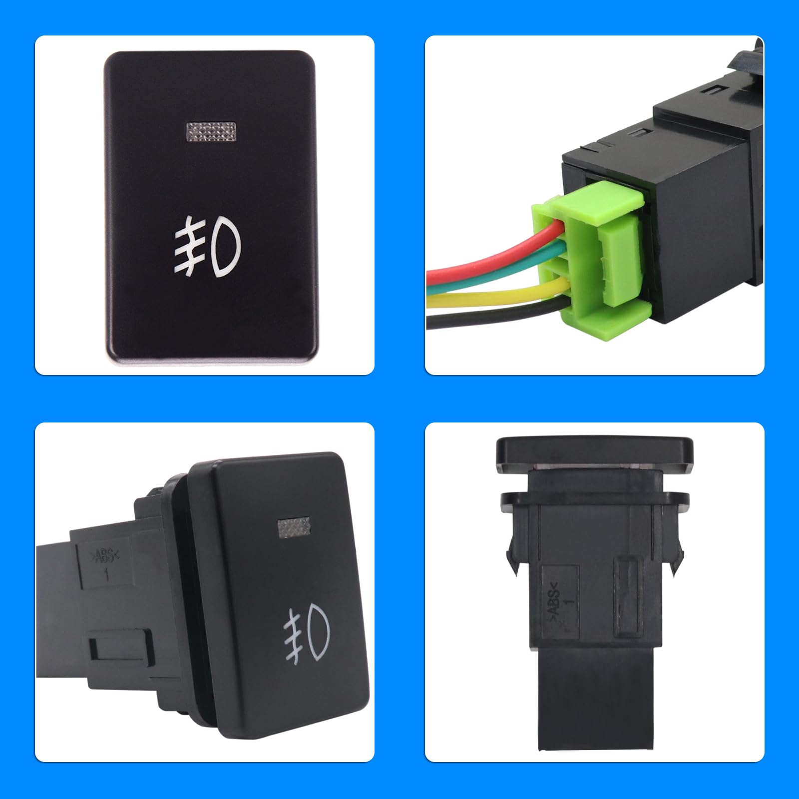 iztor 12v Push Button Switch Blue LED Multi-Purpose Switches Waterproof Toggle Switch with 4 Wires Connector Kit for Various Toy