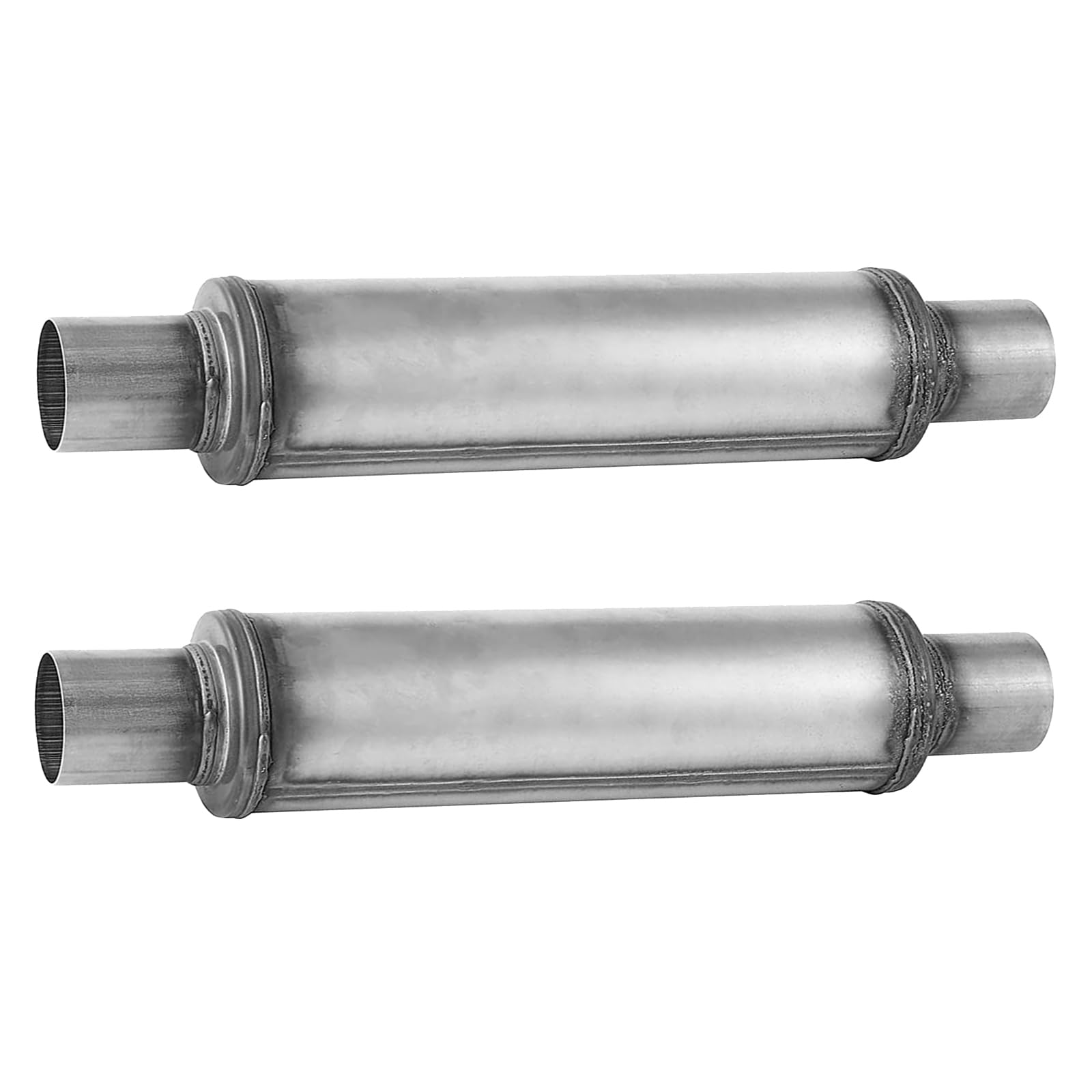 2.5'' Exhaust Muffler, 2.5'' Inlet/Outlet Exhaust Muffler Universal Resonator Stainless Steel Straight Through Design Exhaust Ti
