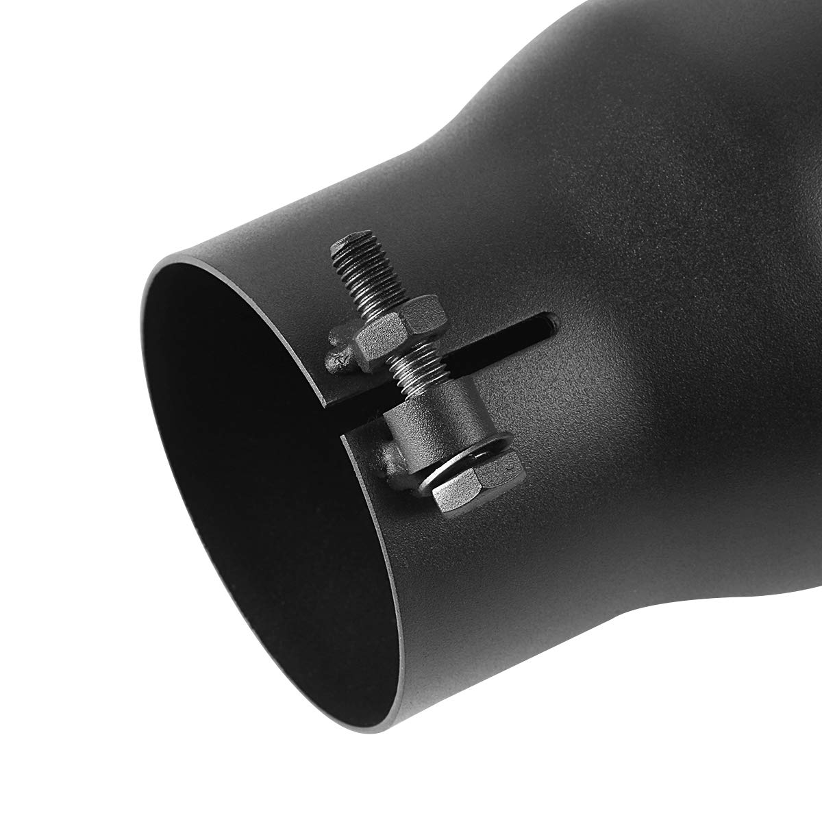 A-Karck Exhaust Tip 3 Inch Inlet, 3'' Inlet 4'' Outlet 12'' Long Black Coated Finish Muffler Tip For Truck Tailpipe, Stainless S