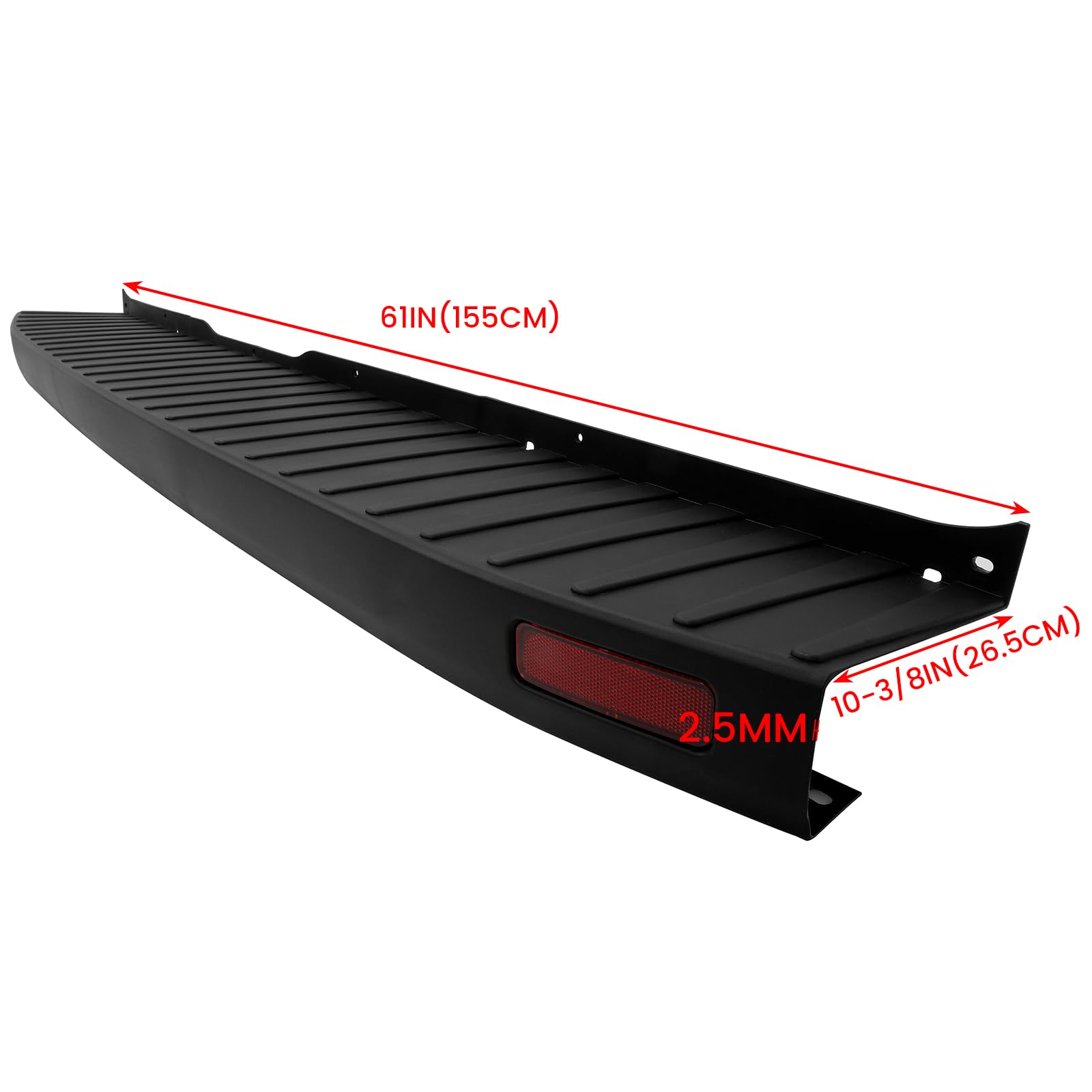 ECOTRIC Rear Bumper Cover Step Plate Compatible with 2015-2022 Ford Transit 150 250 350 Passenger Vans Med/High Roof Top Pad Rep