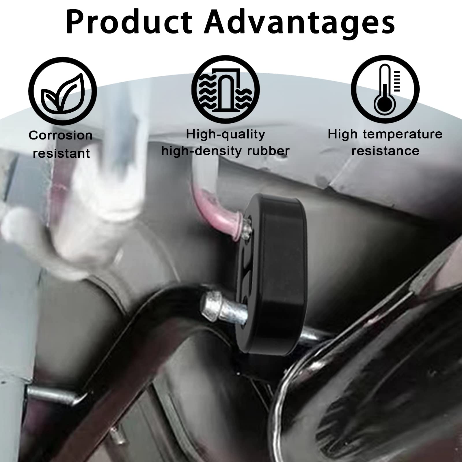 Yogeier Car Exhaust Rubber Hanger, 2 Holes 11Mm (0.43Inch), Universal Exhaust Insulator Muffler Hanger, Muffler Bracket Bushing Mount (2Pcs)