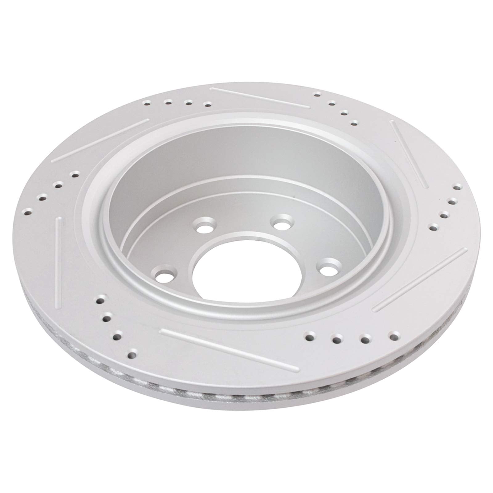 Trq Rear Performance Brake Rotors Set Vented Premium G-Coated Cross Drilled & Slotted Compatible With 2012-2018 Ford F-150