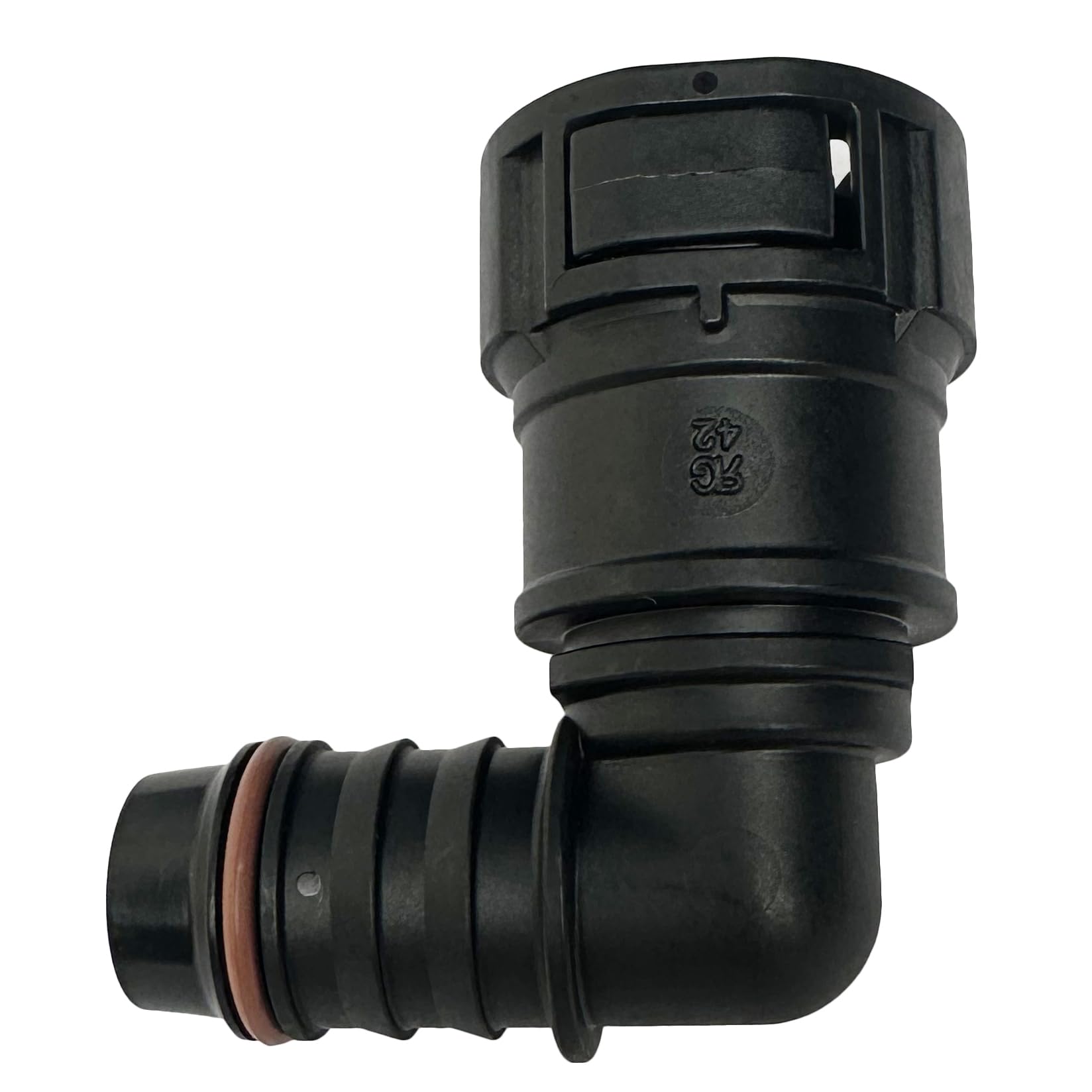 Fuel Line Quick Connector 5/8 Bundy Female To Barb 90 Degree For 5/8 Steel To 9/16 Id Nylon Tubing