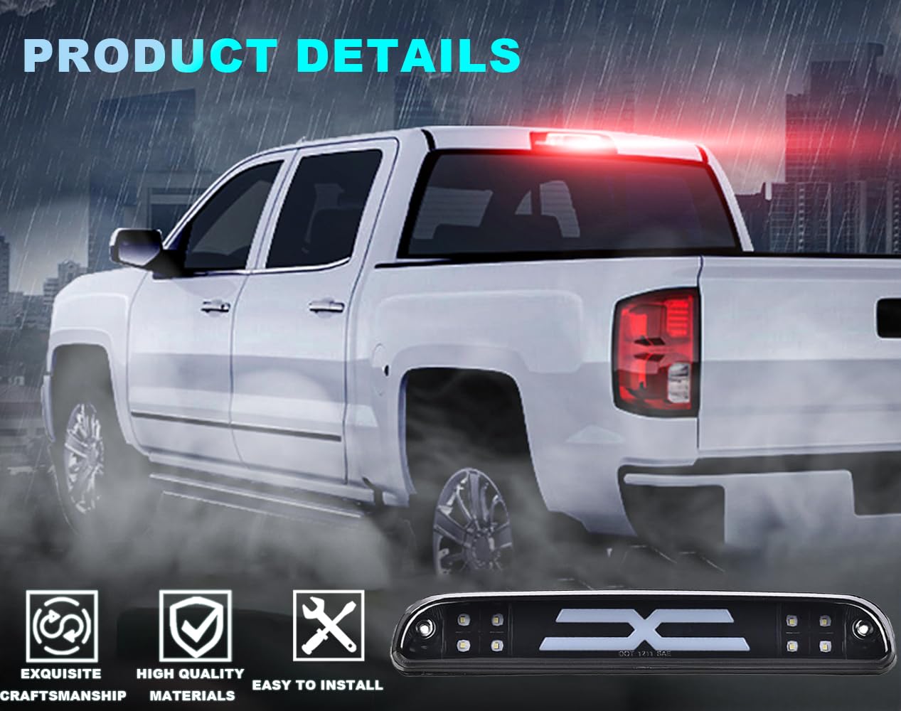 Pit66 Led 3Rd Brake Light, Compatible With Ford F250 F350 F450 F550 Super Duty 1999-2016/Fit Ford Ranger 1993-2011/Fit Mazda B23