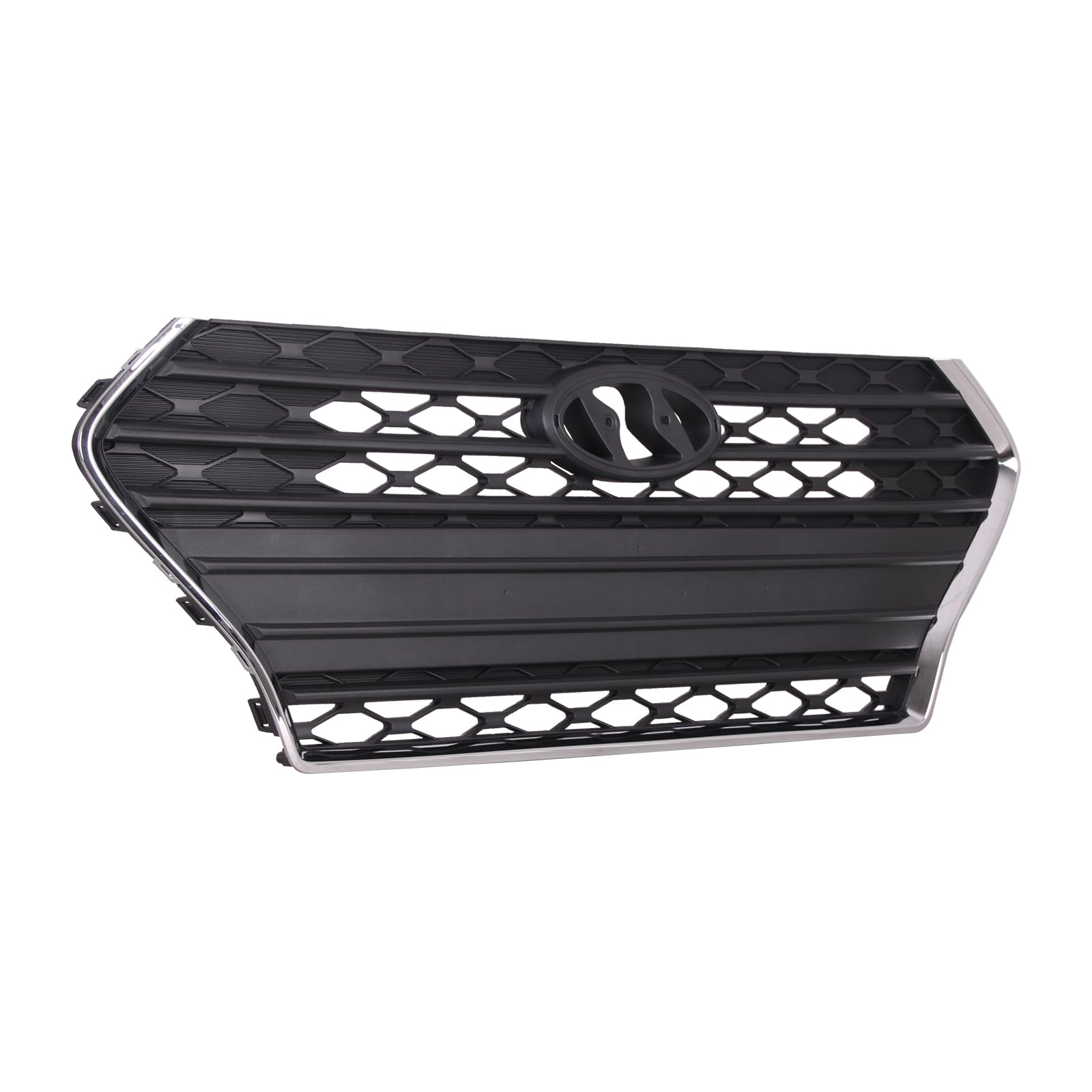 TYG (CAPA QUALITY) Chrome Front Grille Compatible with 2018-2018 Hyundai Accent Sedan w/o Collision Warning Black Bars, PP OEM R