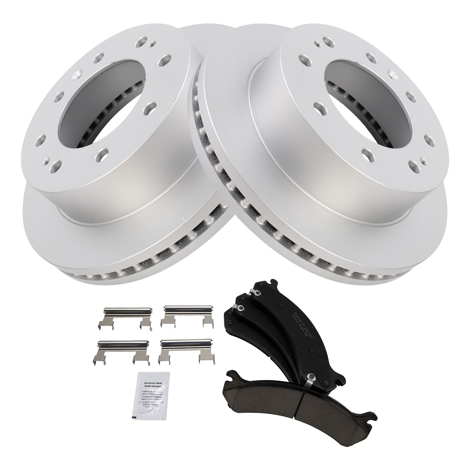 Trq Front Brake Pad & Rotor Kit Brake Pads Brake Rotor Ceramic Compatible With 2011-2013 Gmc Sierra 3500 Hd