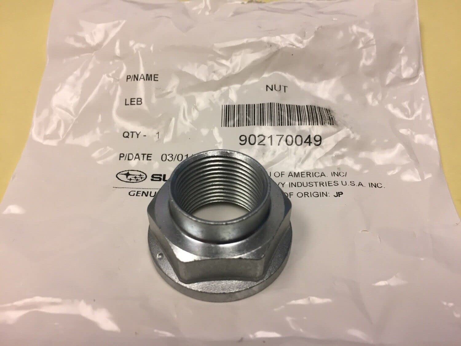 Subaru Transmission Axle Nut Front For 2000-2025 Models, Front And Rear For 2009+ Models - 902170049 - Genuine Oem