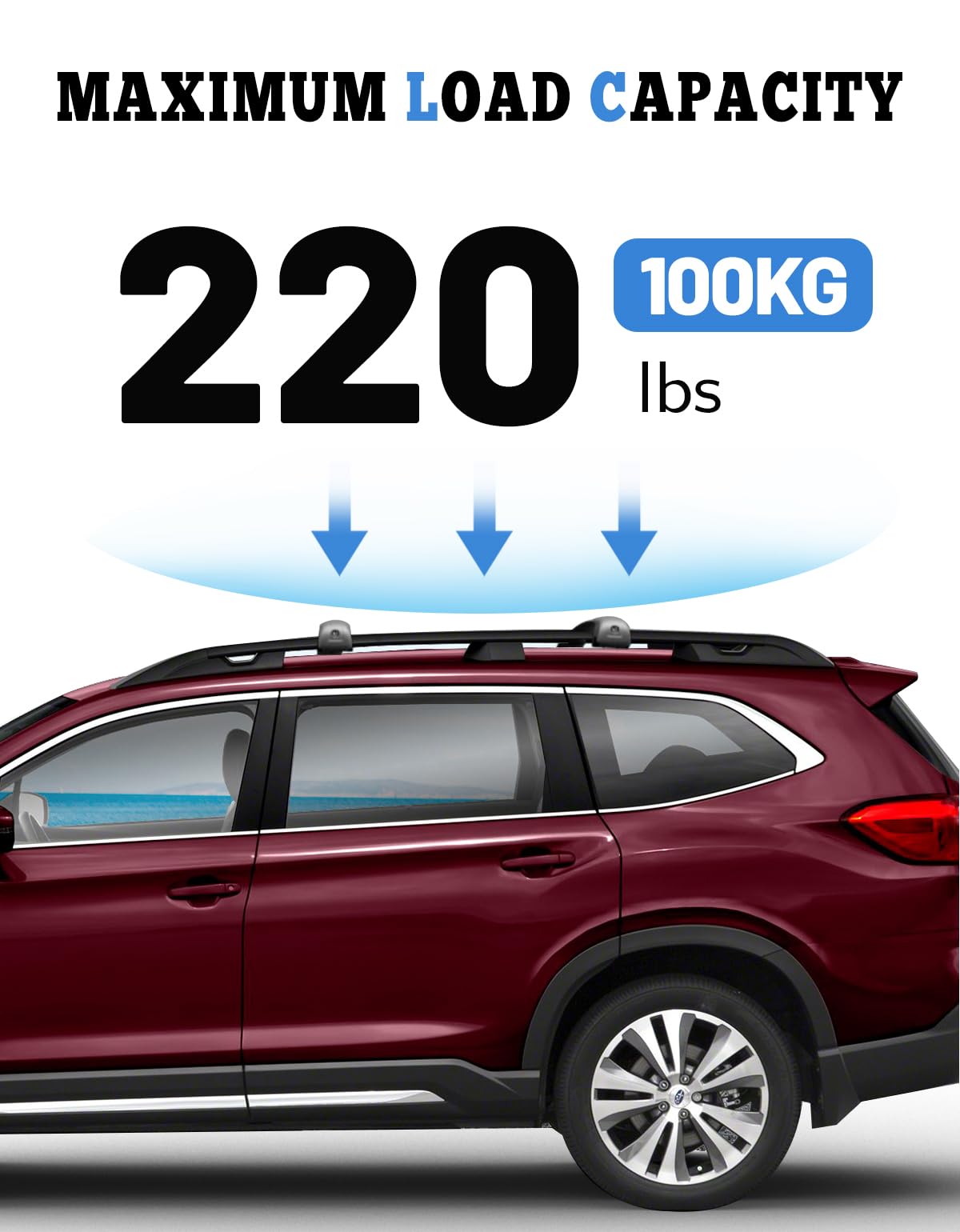 Hmmtyrack Car Roof Rack Cross Bars Compatible With Subaru Ascent 2019-2025 With Lock, Aluminum Cross Bar For Rooftop Cargo Carri