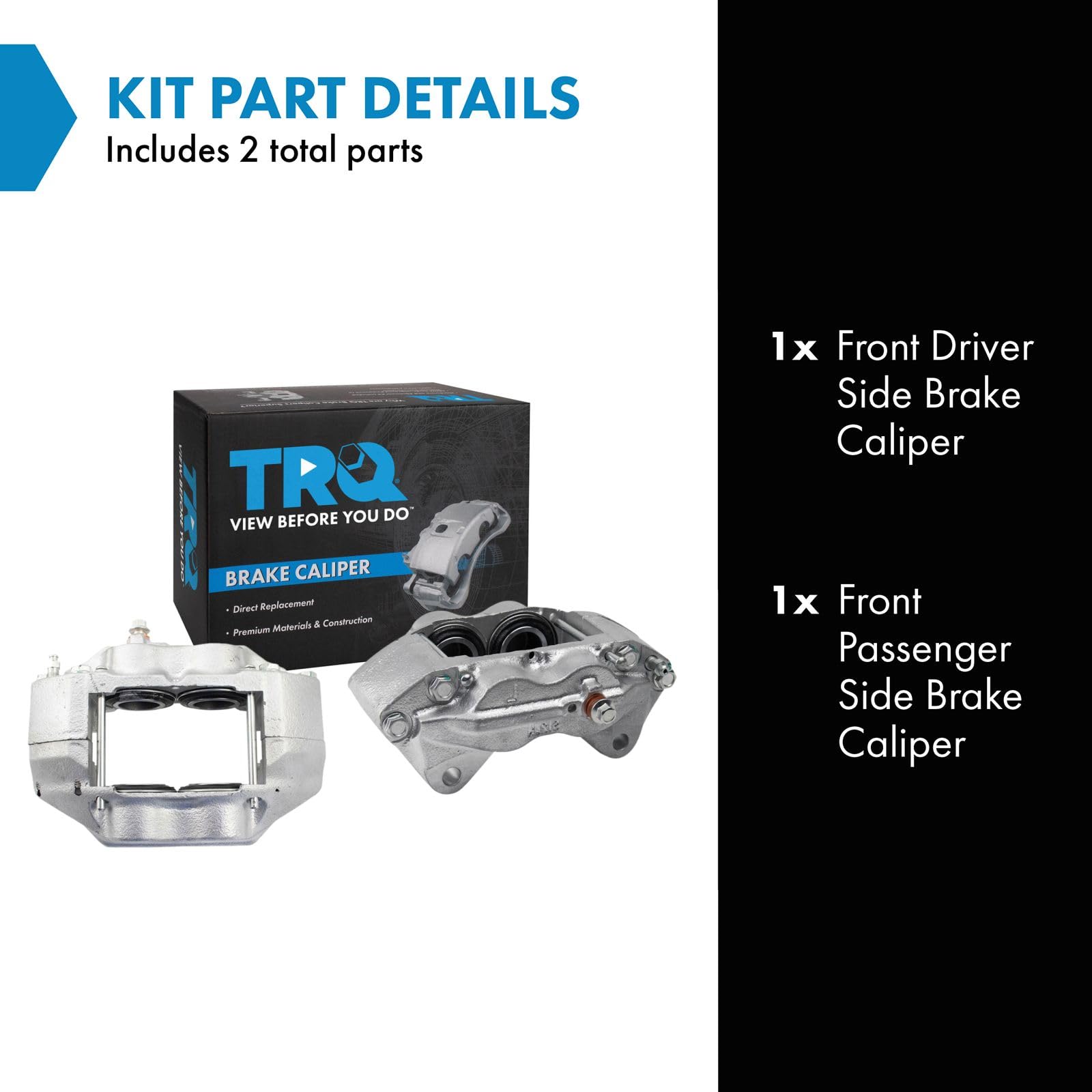 Trq Front Brake Caliper Set Driver & Passenger Side Compatible With 1995-2004 Toyota Tacoma