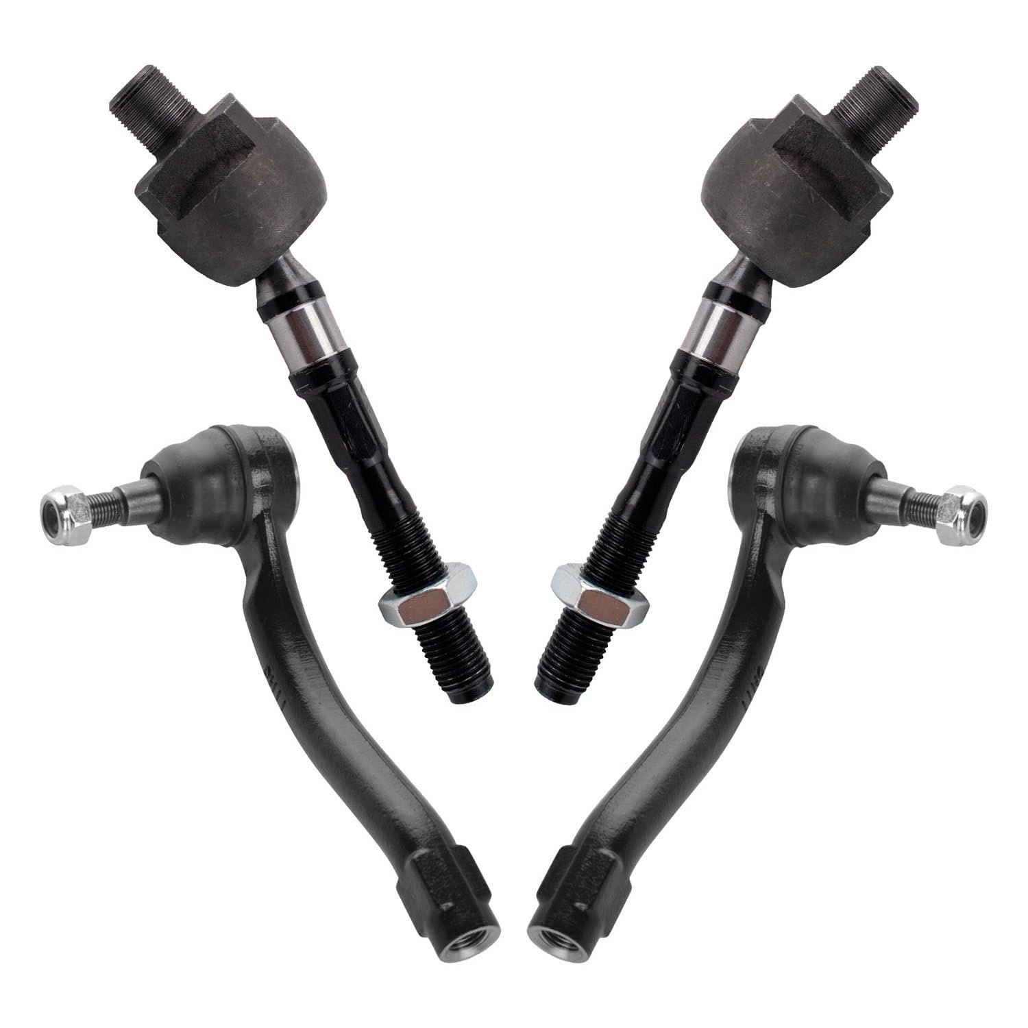 TRQ Front Inner and Outer Tie Rod Set Compatible with 2011-2012 INFINITI G25 G37 2015 Q40