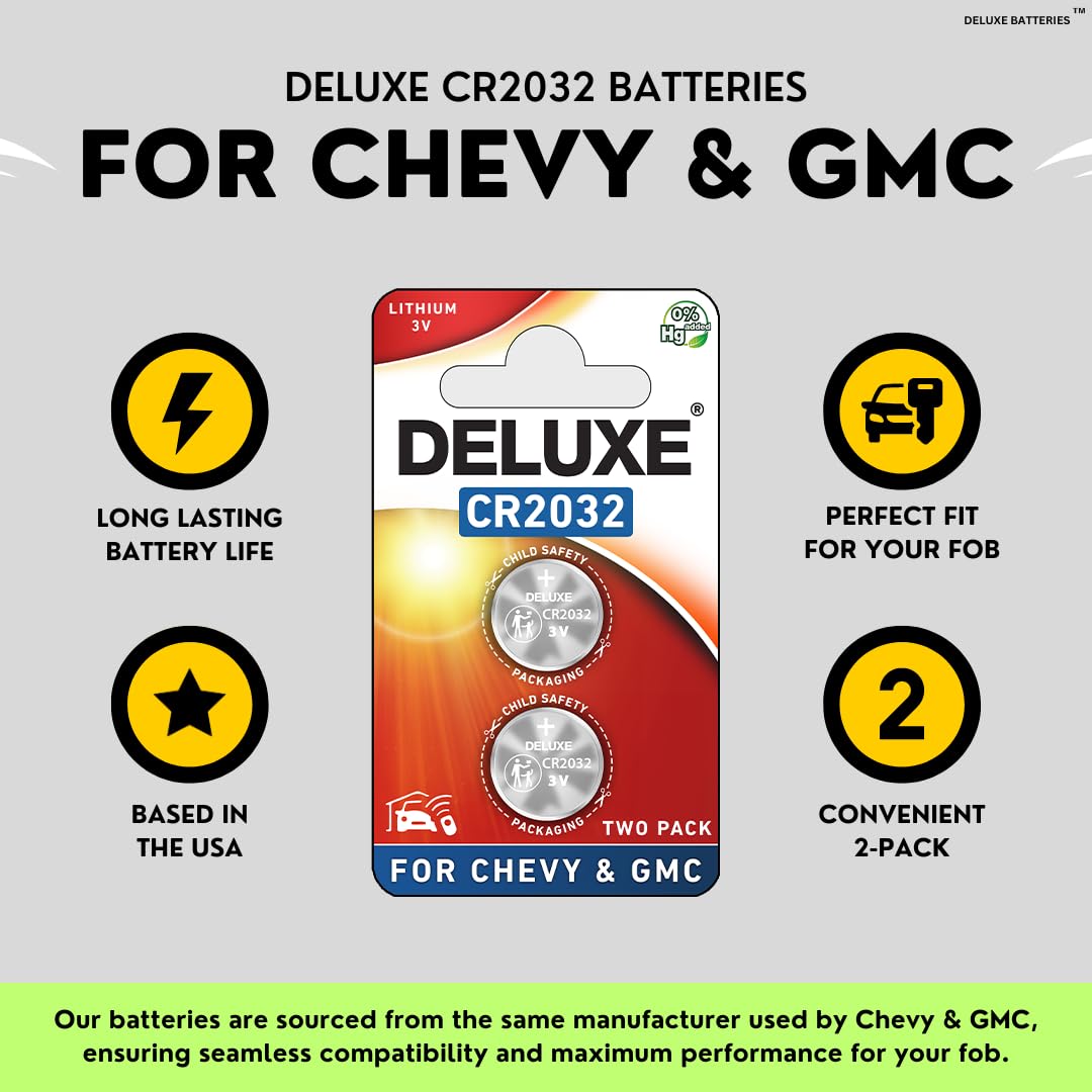 Key Fob Replacement Batteries For Chevy Gmc (Silverado Equinox Malibu Sierra Traverse Cruze Impala Tahoe Terrain Acadia Yukon Co