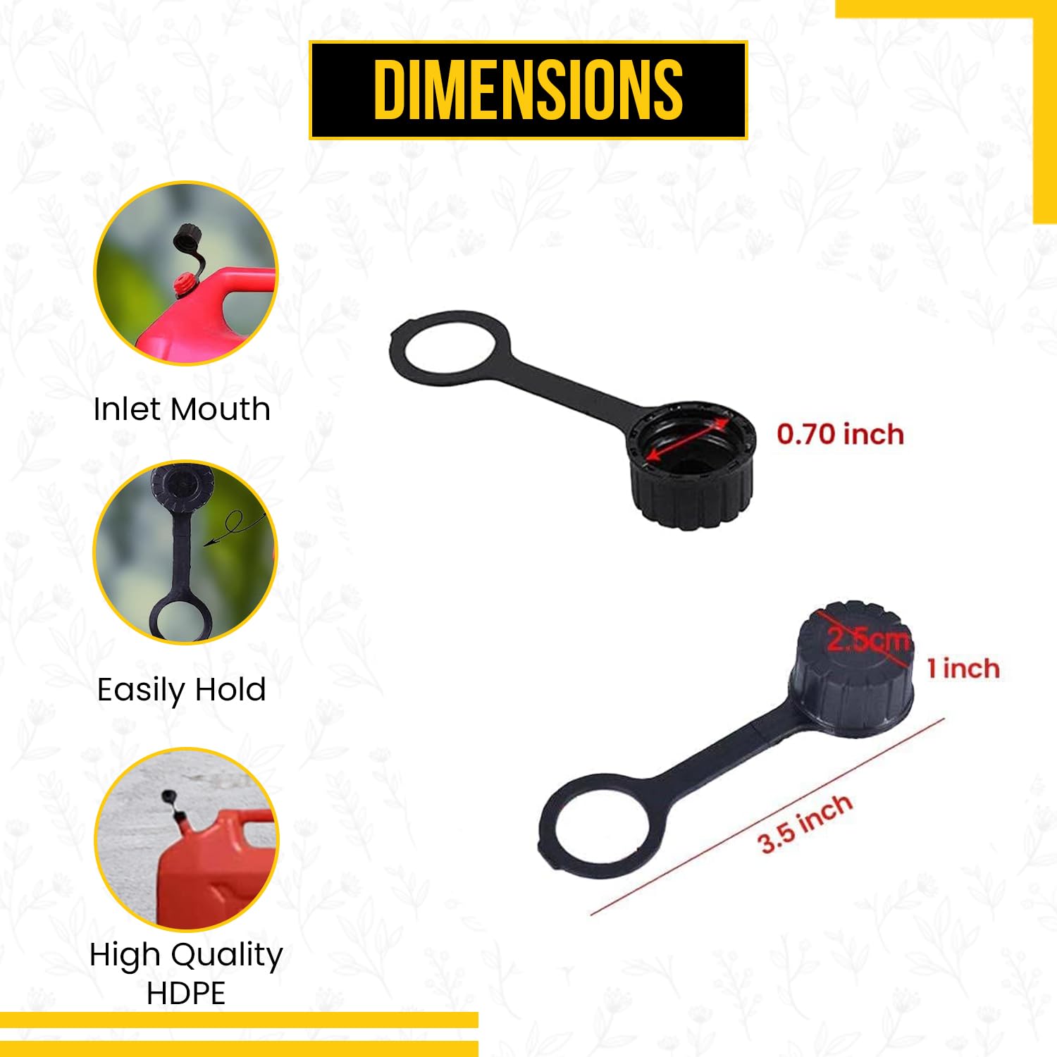 2 New Gas Can Vent Caps - Rear Vent Screw Caps For Replacement Gas Can - Vent Cap Fits Most Gott Rubbermaid Essence Briggs & Stratton And Some Kolpin Rotopax Fuel Diesel Kerosene Jugs