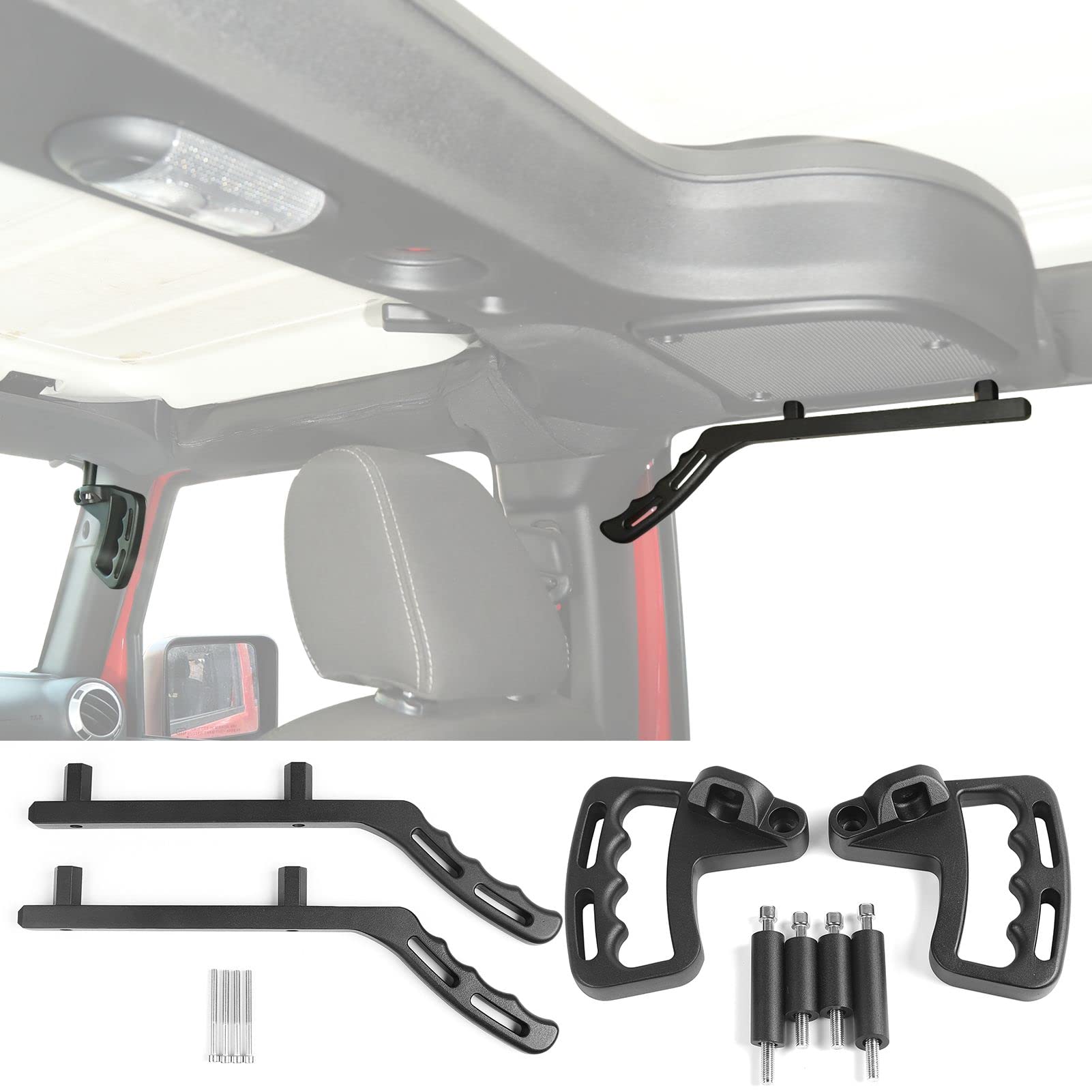 Front & Rear Aluminum Grab Handles Grip Handle Grab Bars For Jeep Wrangler Jk Jku Sports Sahara Freedom Rubicon X & Unlimited X