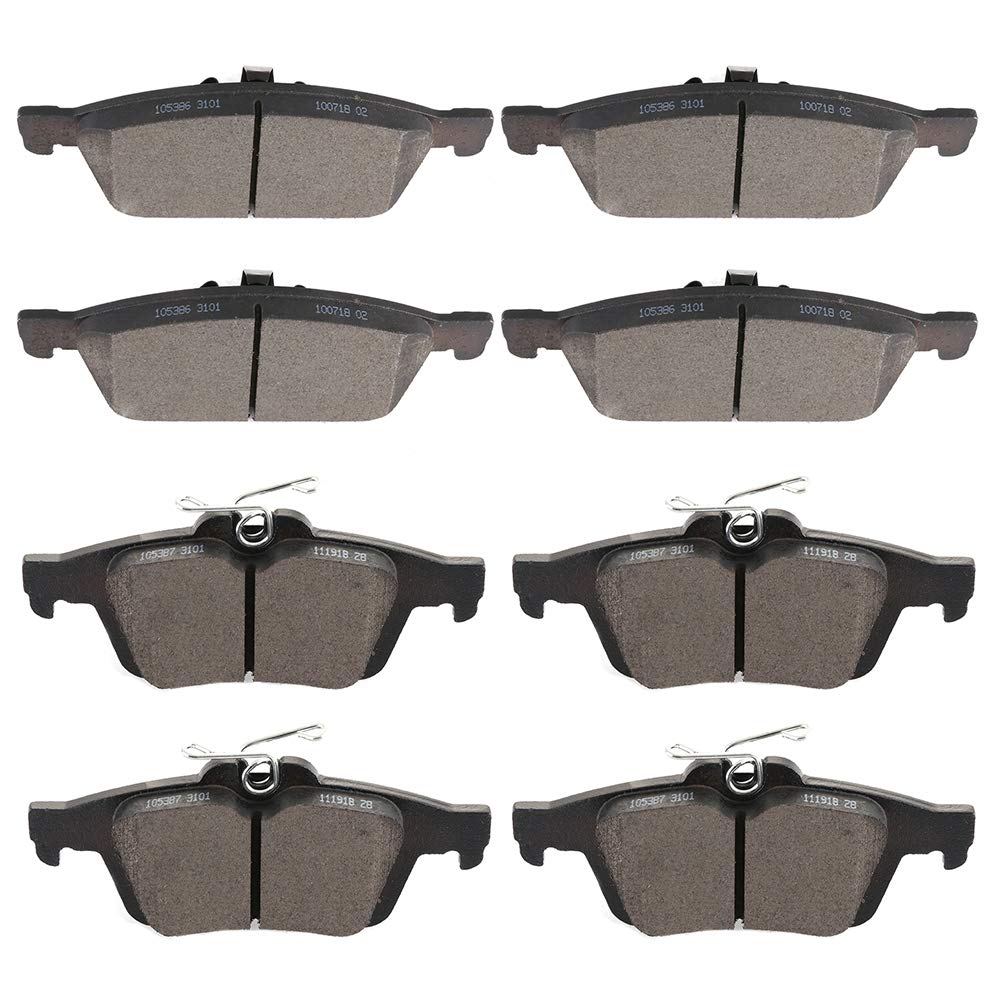 Cciyu D1668 D1095 Front Rear Ceramic Brake Pads Kits 8Pcs Fit For 2013-2016 For Ford Escape 2013-2018 For Ford Focus 2014-2019 F
