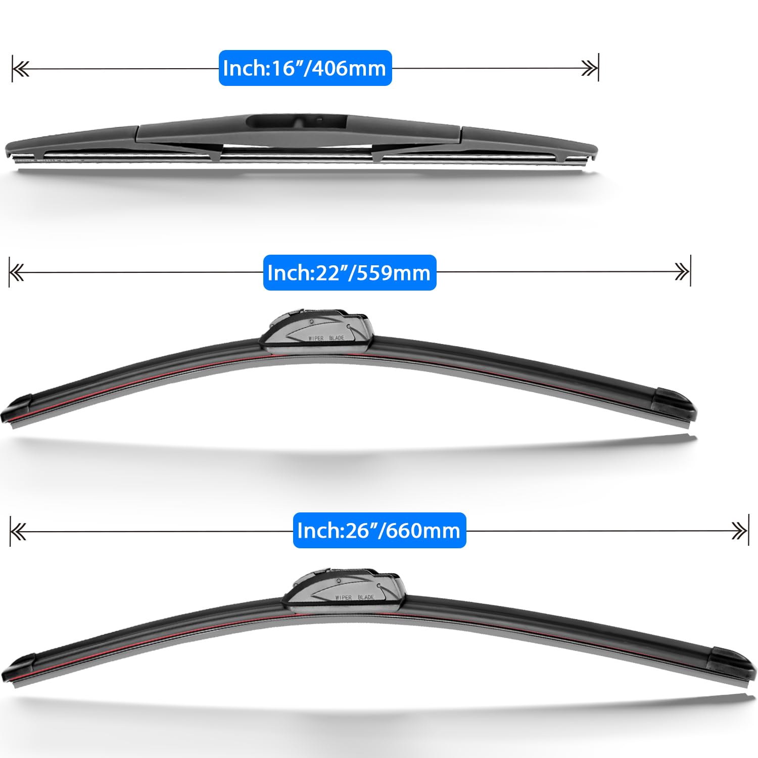 Raintok Windshield Wiper Blade Set Replacement For 2005-2022 Honda Odyssey Original Equipment Replacement Front Rear Wiper Blade