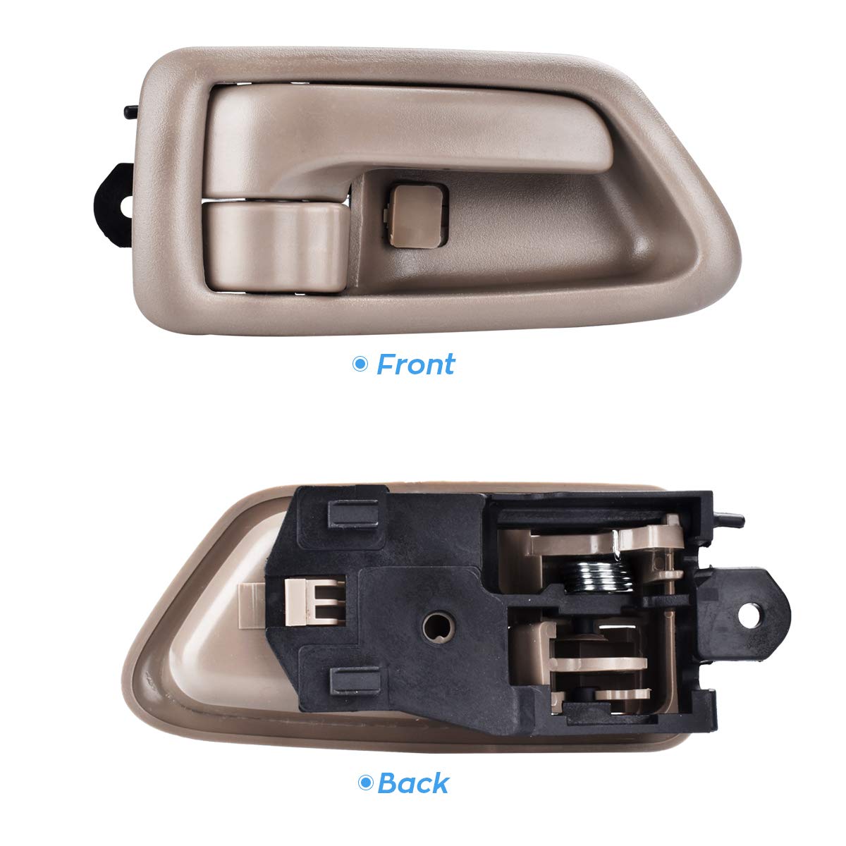 FAERSI Gray Interior Door Handle Replacement for 1997-2001 Camry - 2Pcs Front & Rear Driver/Passenger Side