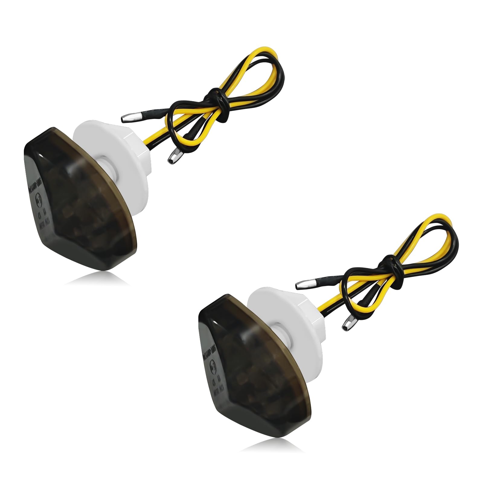 2PCS Flush Mount LED Turn Signals for Honda, 12V High Brightness Waterproof Amber Blinkers, Smoked Motorcycle Indicators Compati
