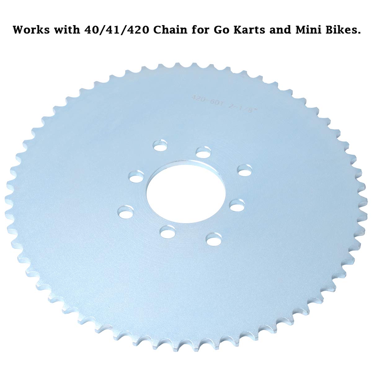 Gekufa Go Kart Sprocket For 40/41/420 Chain, 60 Tooth Sprocket For Go Karts And Mini Bikes