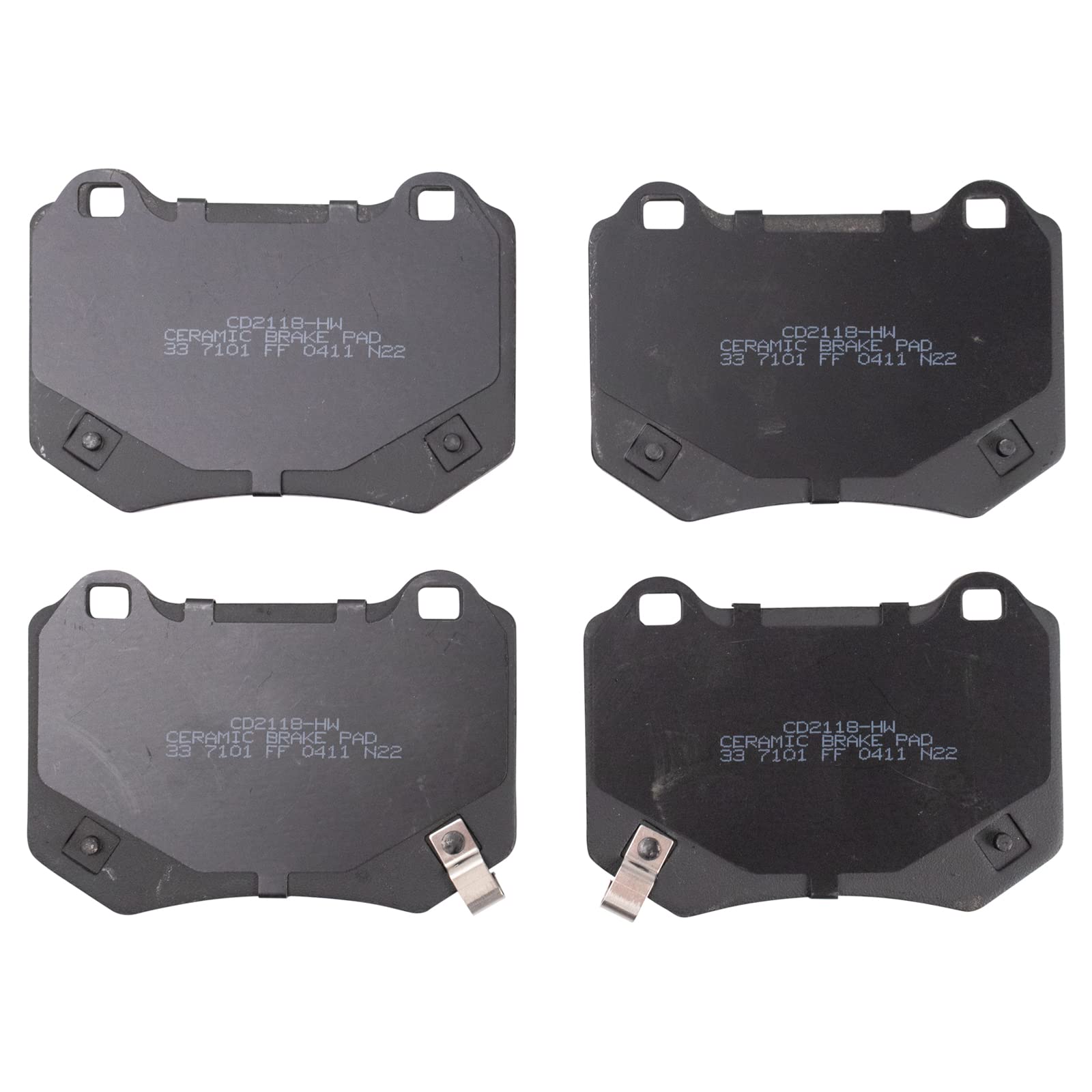 TRQ Rear Brake Pads Ceramic Compatible with 2018 Subaru WRX STI