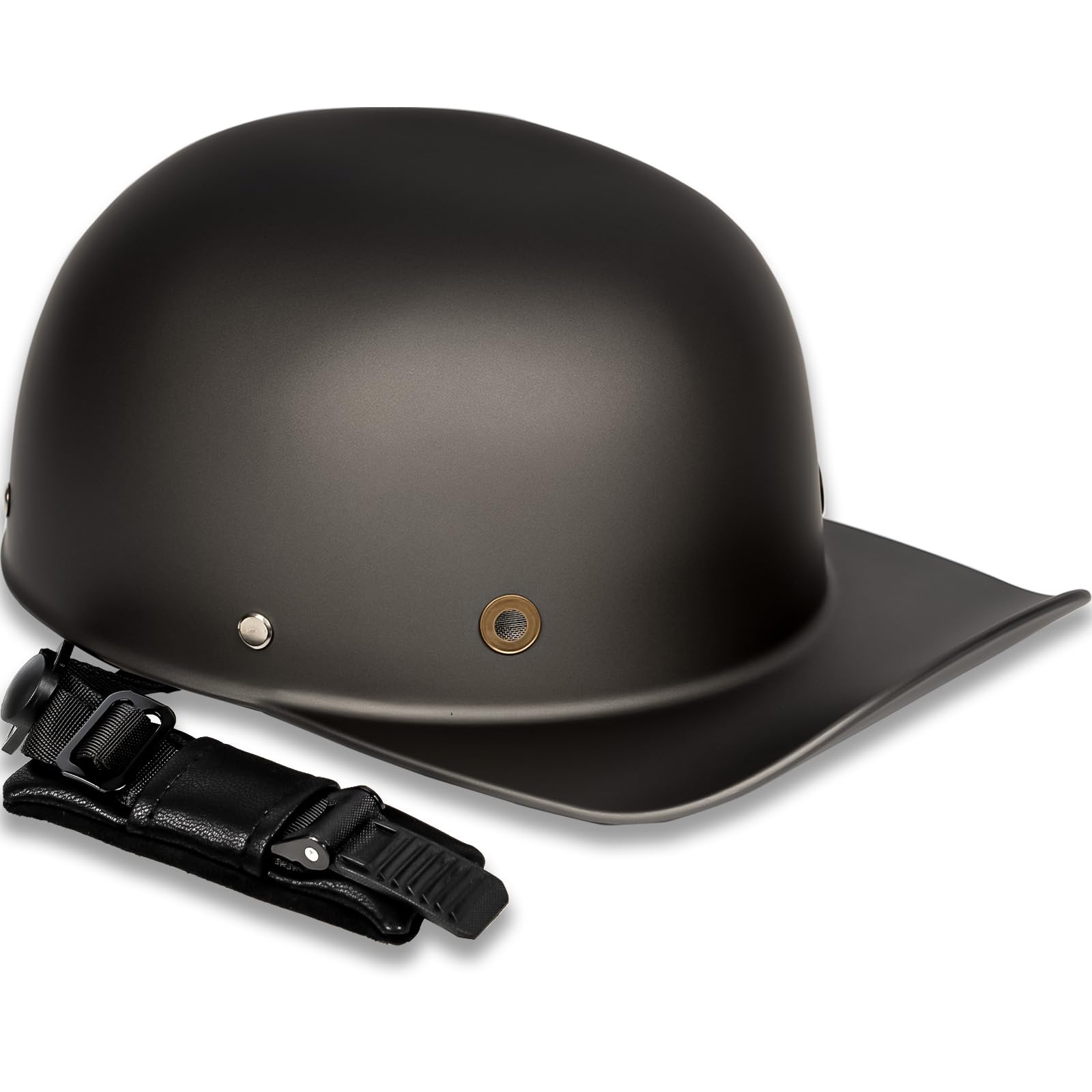 Yesmotor Baseball Style Cap Retro Motorcycle Helmet Unisex-Adult - Dot Approved (Matte Gray, X-Large)