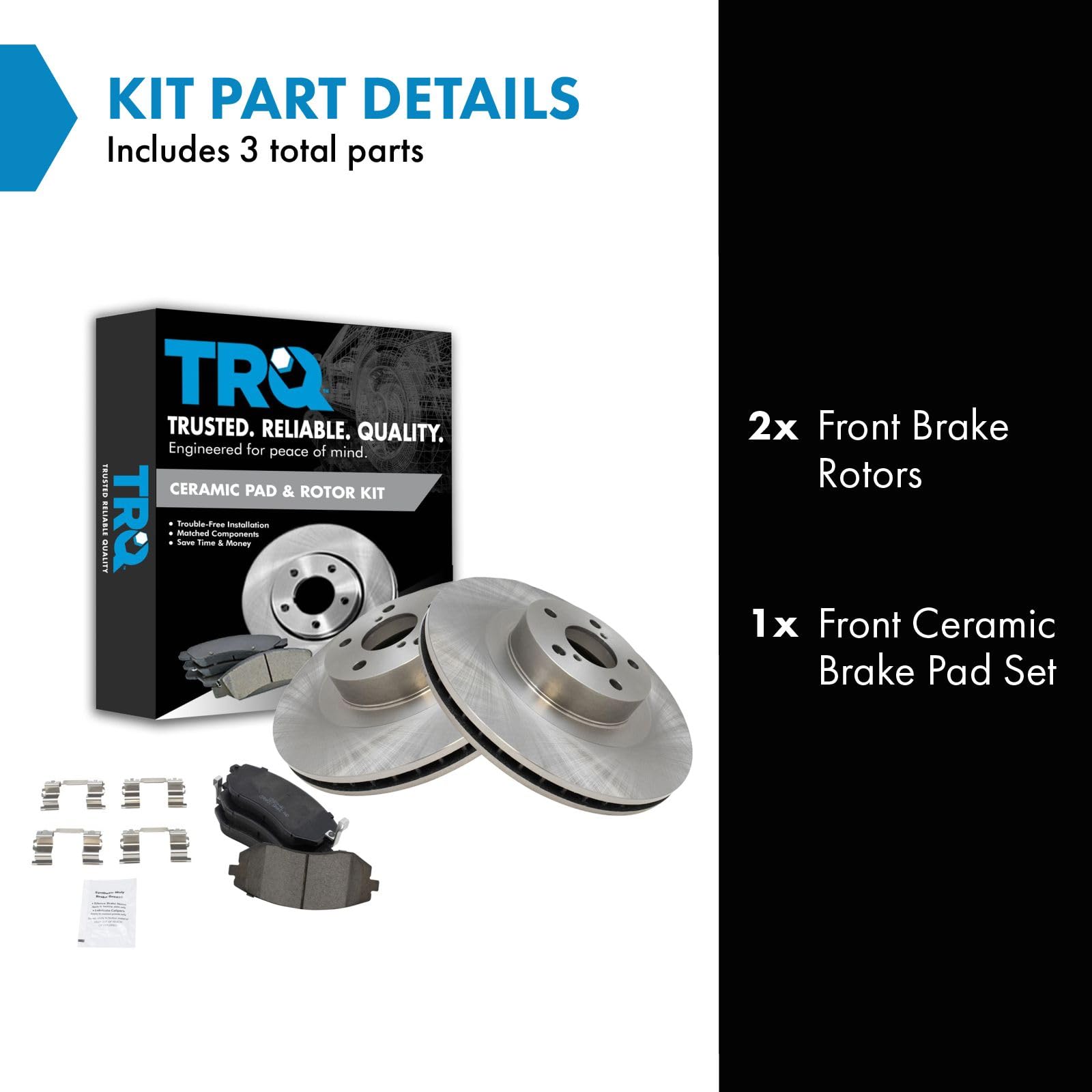 Trq Front Brake Pad & Rotor Kit Brake Pads Brake Rotor Ceramic Compatible With 2005-2006 Saab 9-2X 2003-2006 Subaru Baja 2003-20