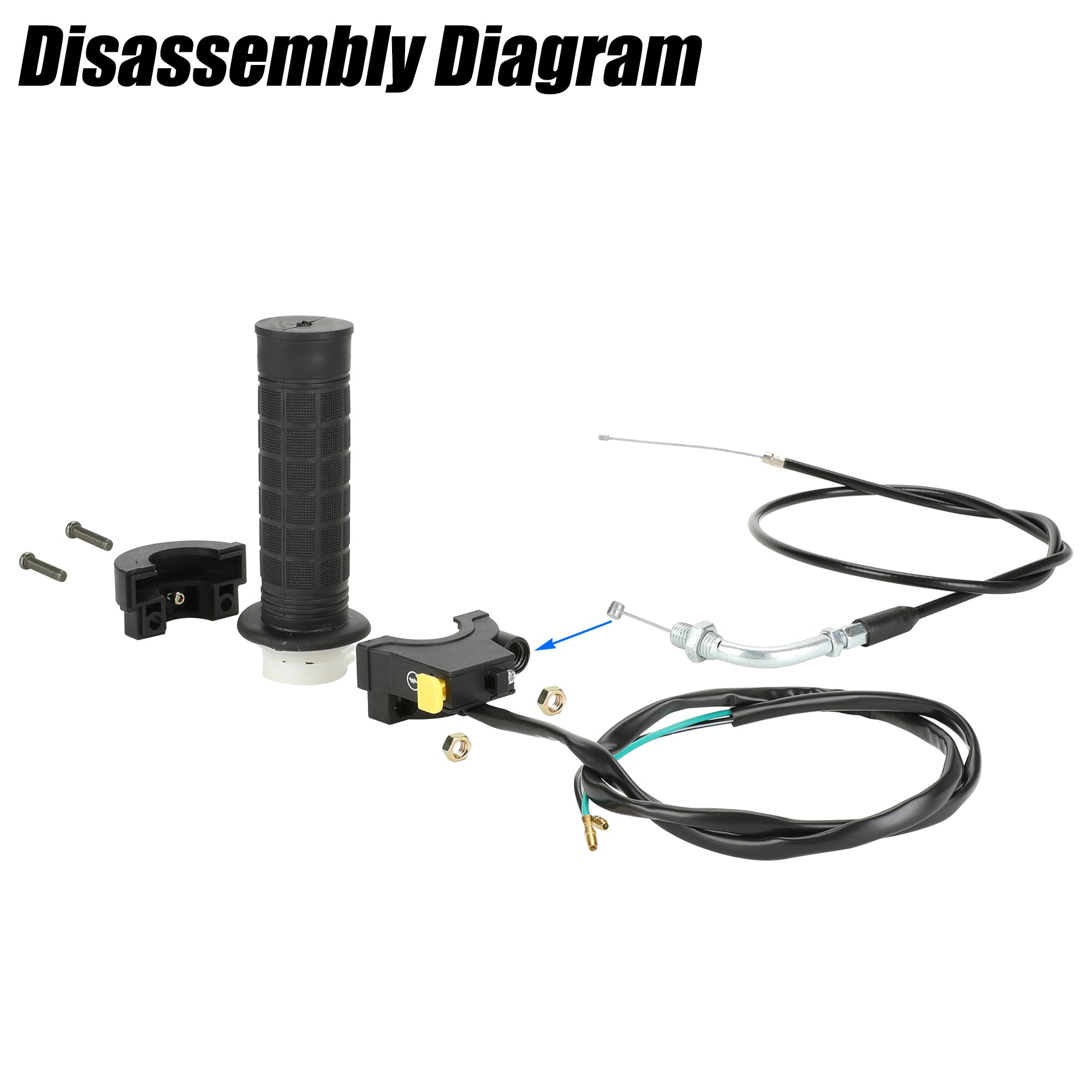 Yoxufa Throttle Cable Assembly Twist Throttle Handle Grip Kit For 2 Stroke Engine 80Cc 100Cc 49Cc 50Cc Gas Motor Motorized Bicyc