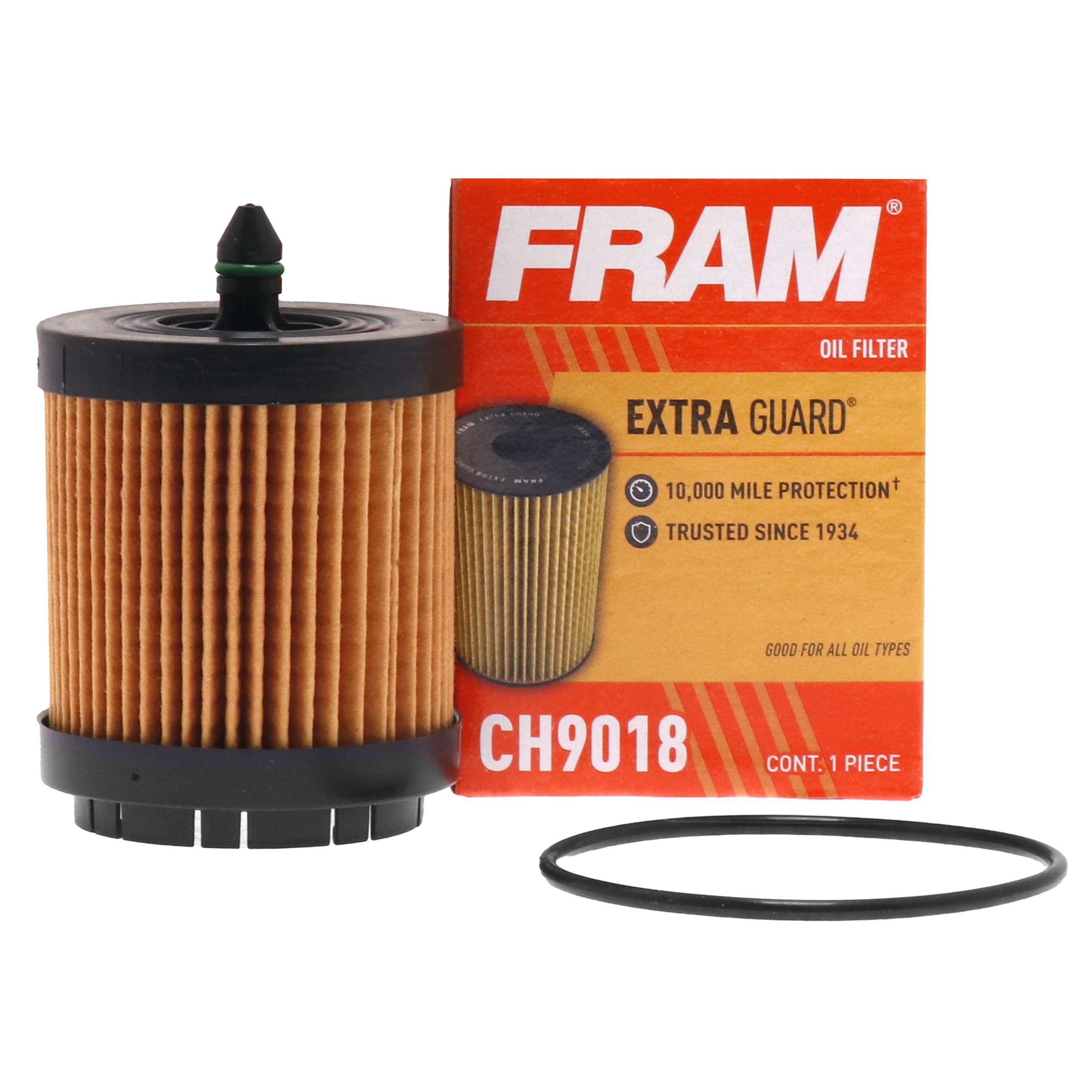 Fram Extra Guard Ch9018, 10K Mile Change Automotive Replacement Interval Cartridge Engine Oil Filter For Select Vehicle Models