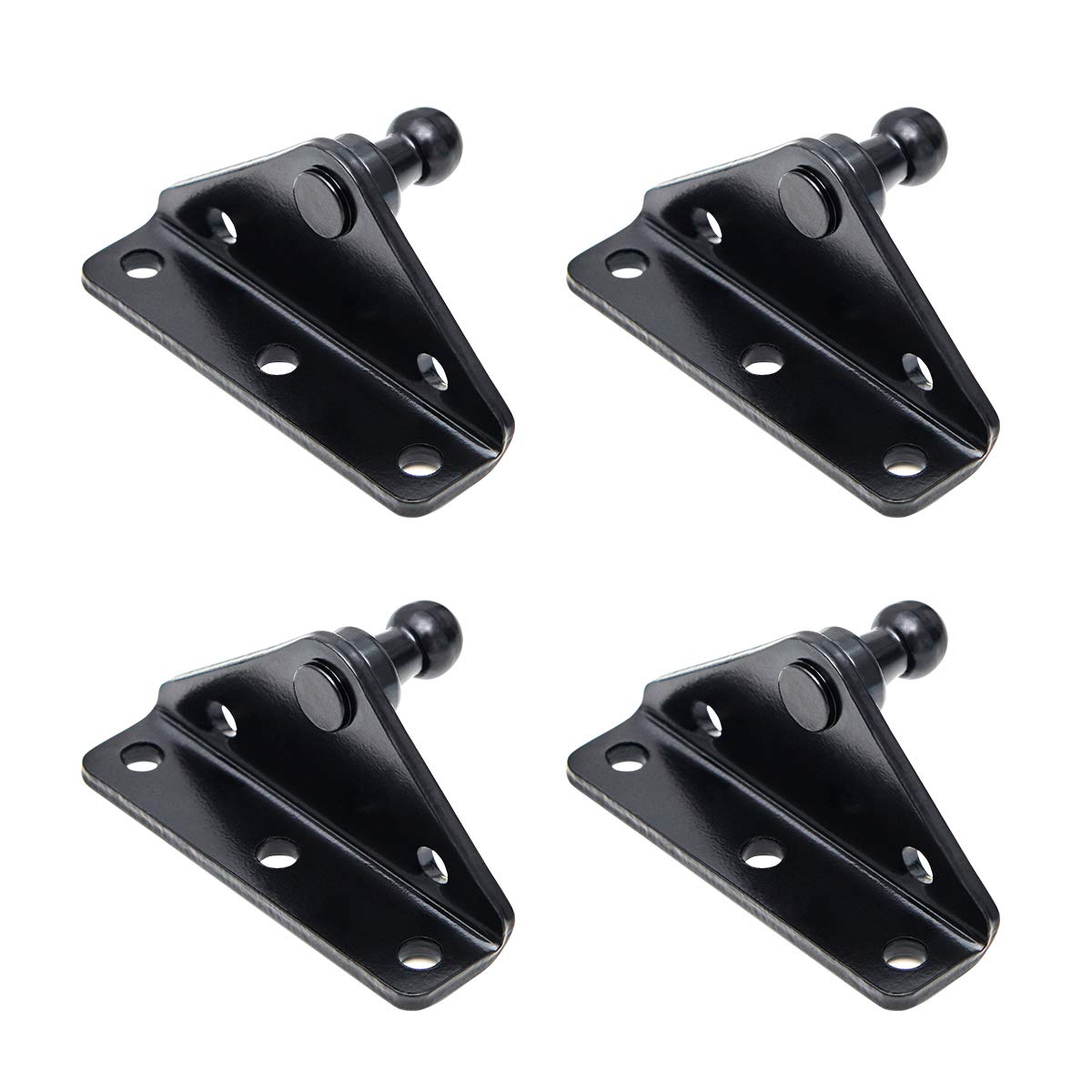 10Mm Ball Stud Mounting Bracket Angled L-Shaped Gas-Strut Mounts For Lift Supports Shocks Spring Prop, Black Set Of 4