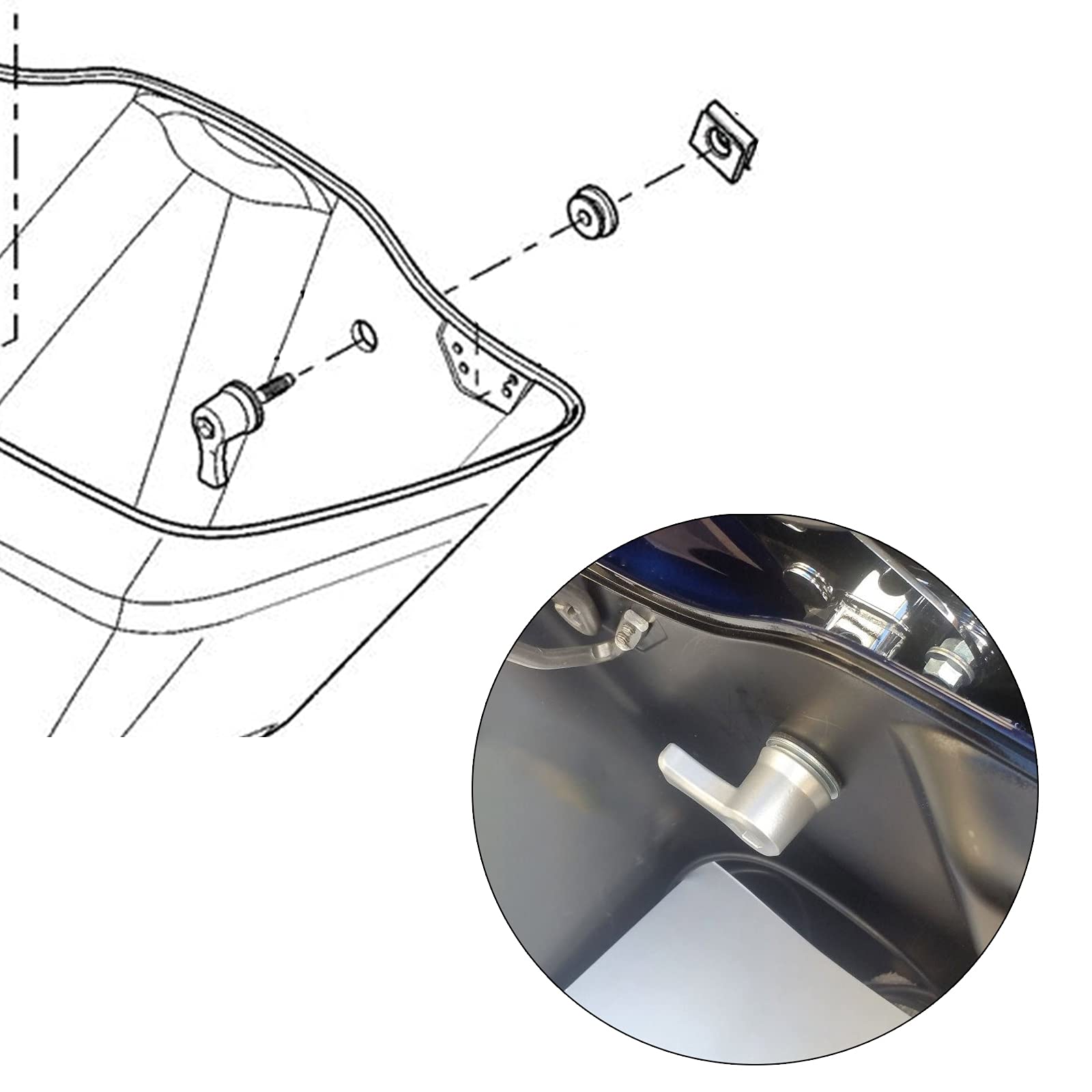 Wowtk Saddlebag Mount Kit, Set Of Hard Saddlebag Lever Lock Mounting For Harley 1993-Later All Touring Models Flt Flht Flhtcu Flhrc Road King Street Glide Electra Glide,Chrome