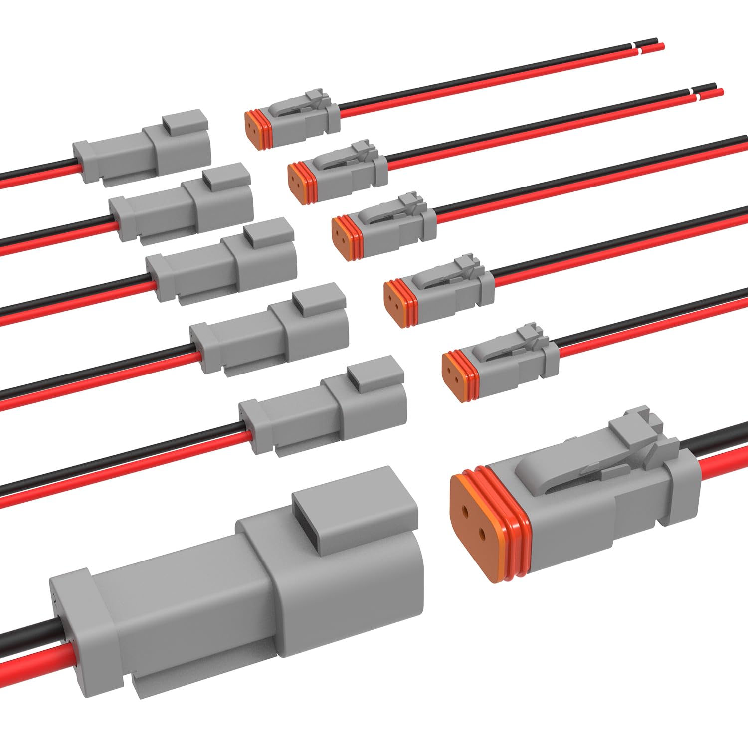 Newdeli Deutsch 2 Pin Connector Kit Waterproof Electrical Connector 16 Awg Male And Female Automotive Wire Connectors For Car Tr