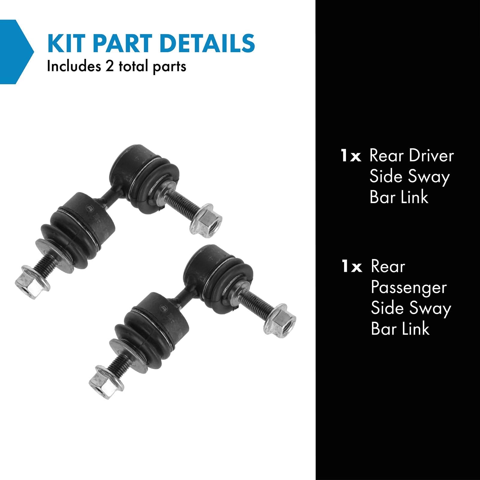 Trq Rear Sway Bar Stabilizer Link Set Compatible With 2004-2013 Mazda 3 2006-2015 5 2008-2013 Volvo C30 2006-2013 C70 2004-2011