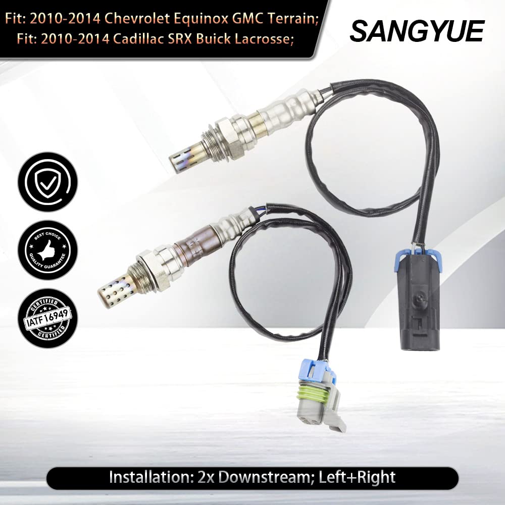 Sangyue Oxygen O2 02 Sensor 1 & 2 For 2008 2009 Chevrolet Chevy Malibu 2.4L Pontiac G6 Solstice 2.4L Saturn Vue Sky 2.4L Upstream + Downstream 2Pcs