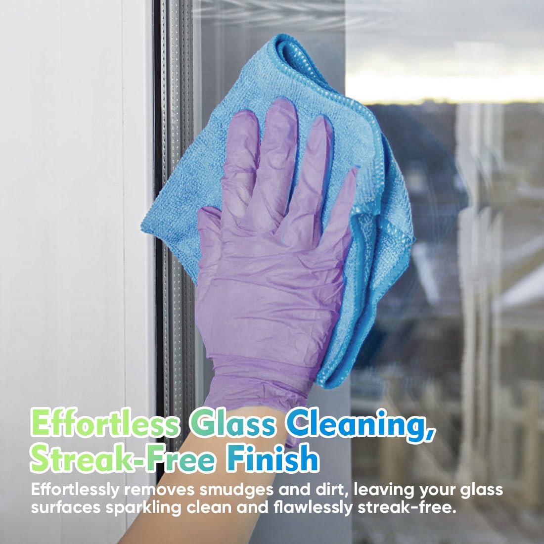 Homexcel Blue Microfiber Cleaning Cloth 12 Pack, 12.5 X 12.5 Inch Microfiber Towels For Cars, Ultra Absorbent Car Washing Cloth,